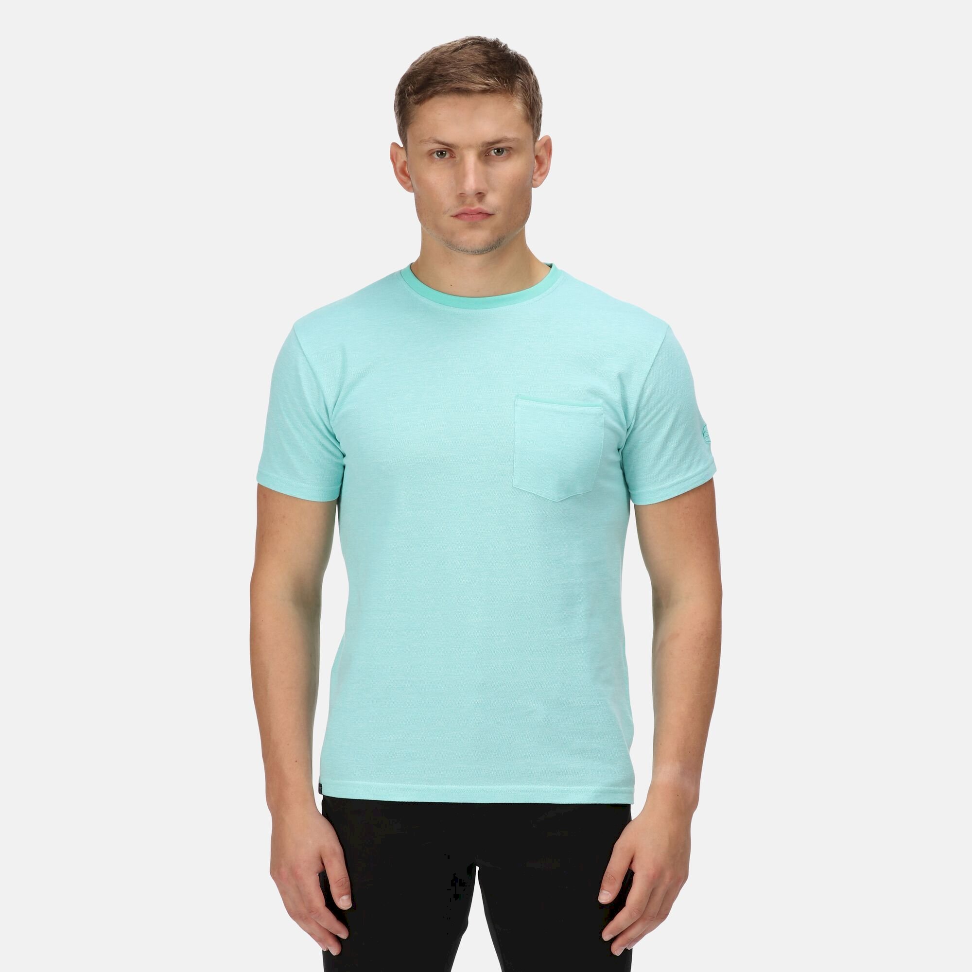 Men's Caelum T-Shirt | Opal Green Birdseye Pique