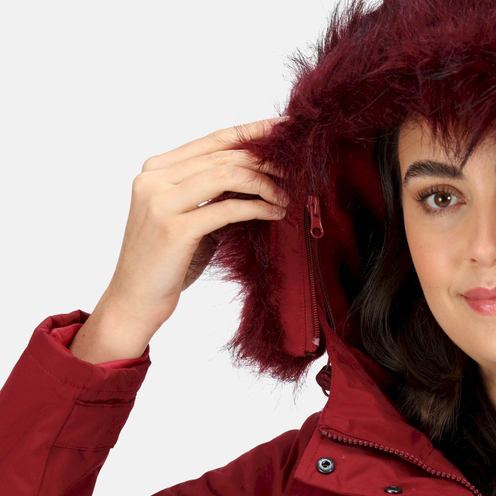 Women's Sabinka Fur Trim Parka Jacket | Cabernet