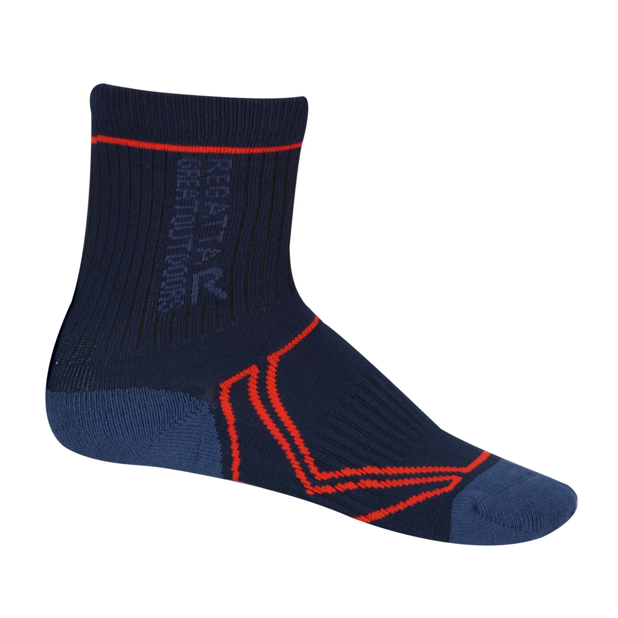 Kids 2 Season Coolmax Trek & Trail Socks | Navy Amber Glow