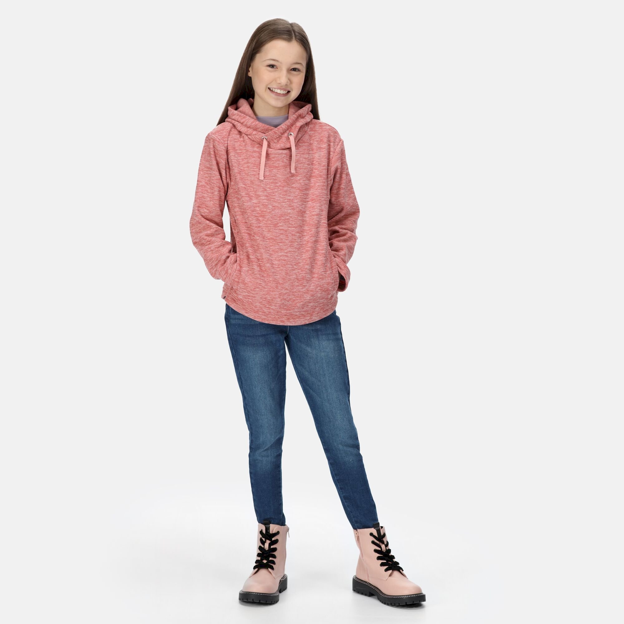 Kids' Kacie Hooded Fleece | Peony Pink Marl