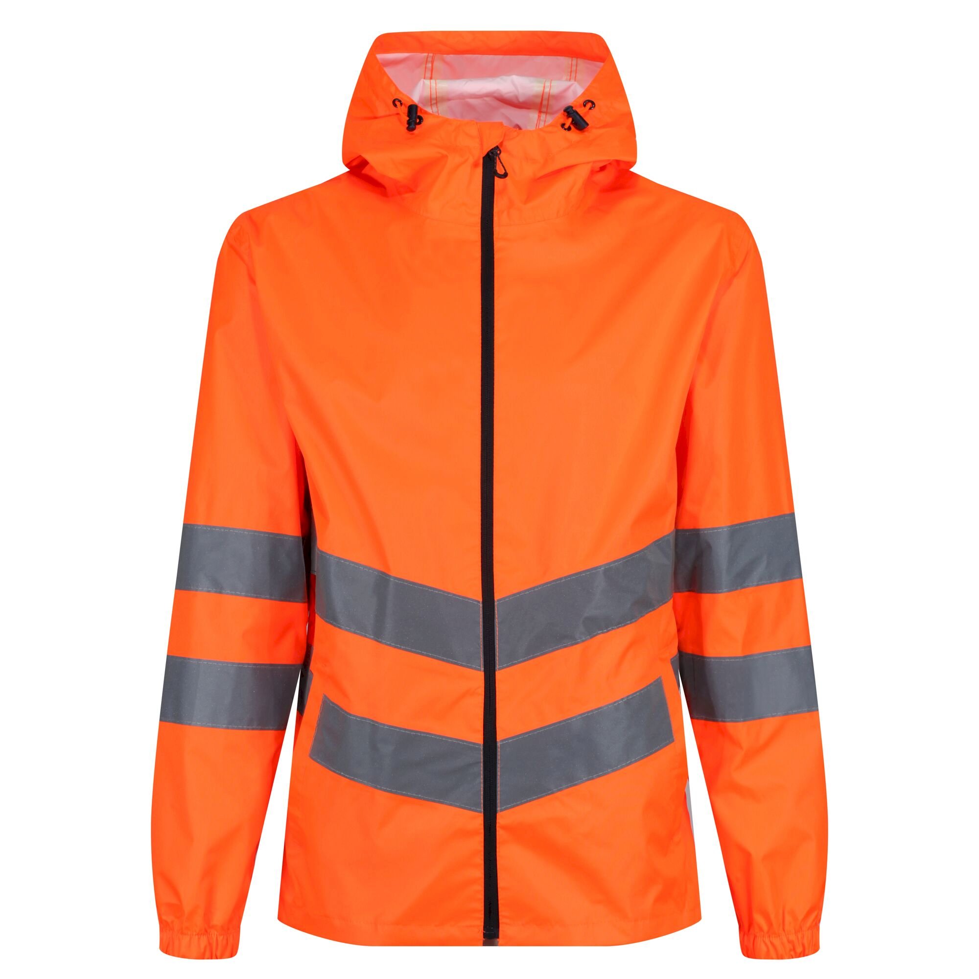 Men's Hi Vis Pro Waterproof Reflective Packaway Work Jacket | Orange