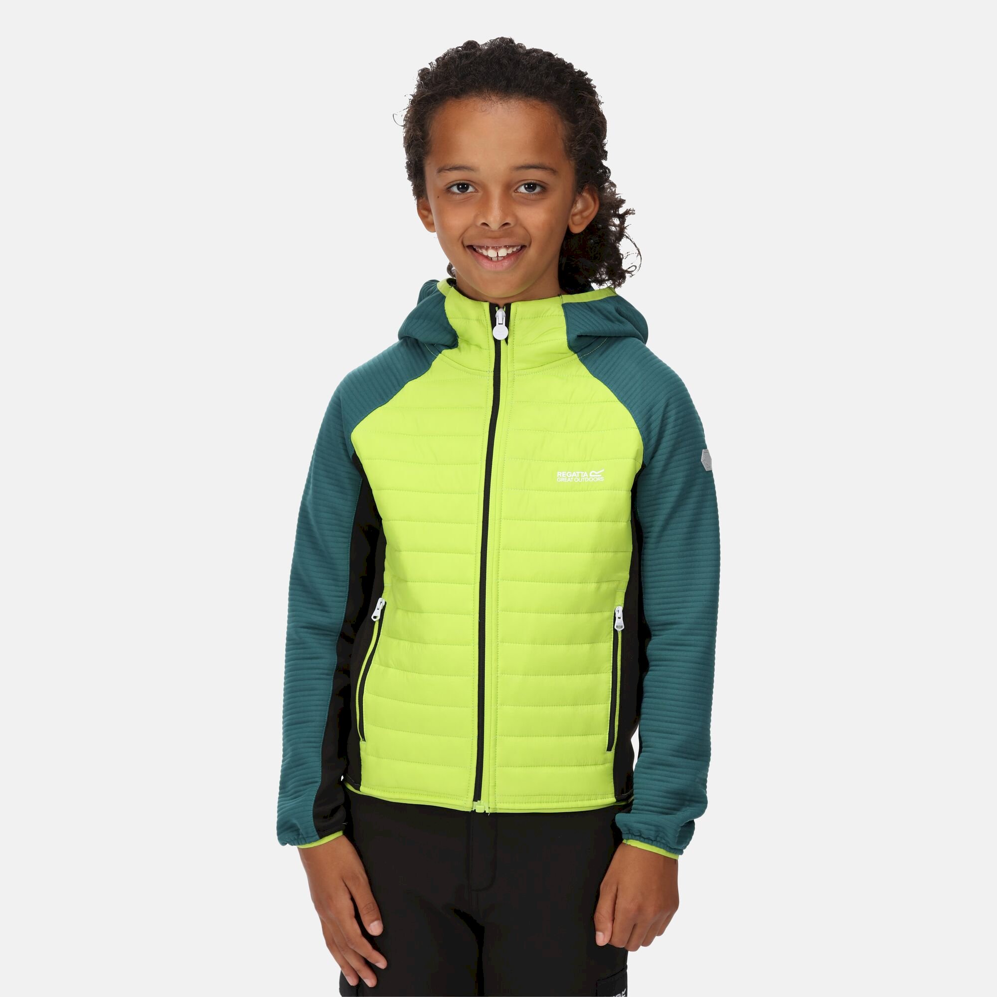 Kids' Kielder V Hybrid Insulated Jacket | Bright Kiwi Pacific Green