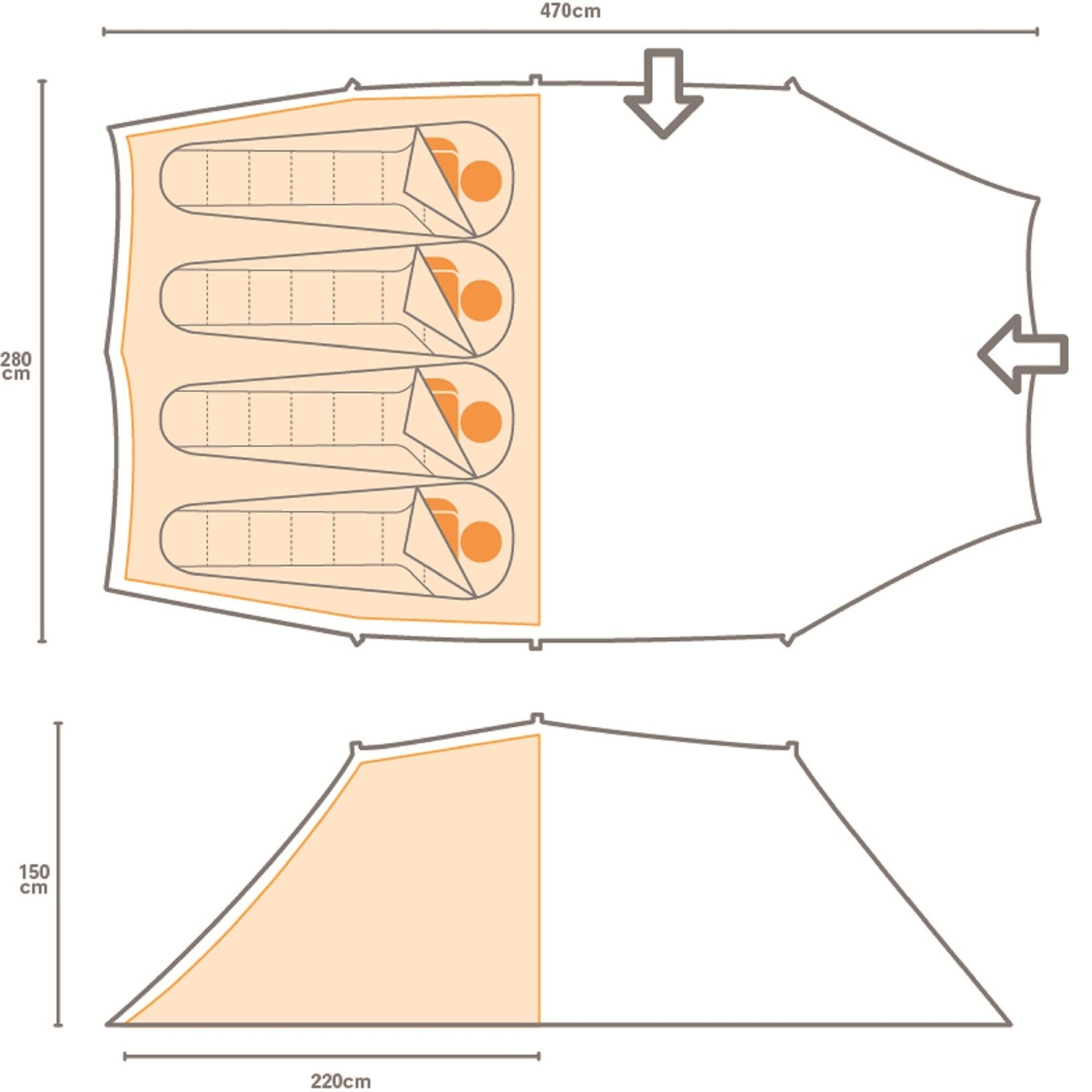 Vester 4 Man Tunnel Tent | Exreme Green Greener Pastures