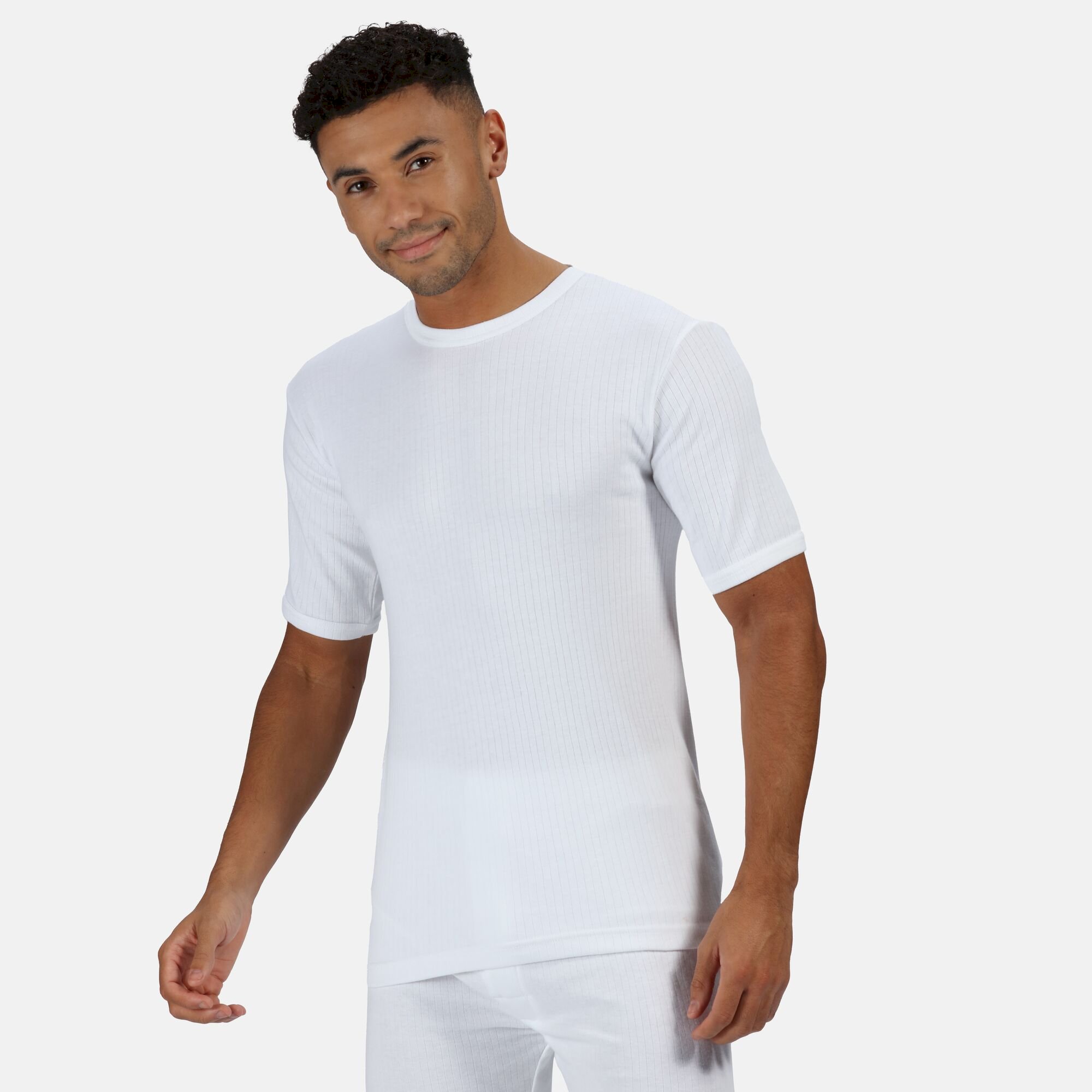 Men's Short Sleeve Thermal Vest | White