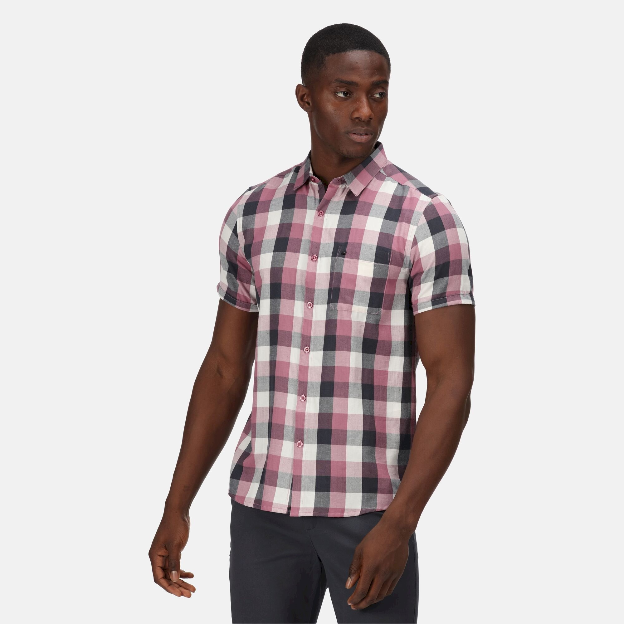 Men's Ryker Short Sleeve Check Shirt | Mauve Check