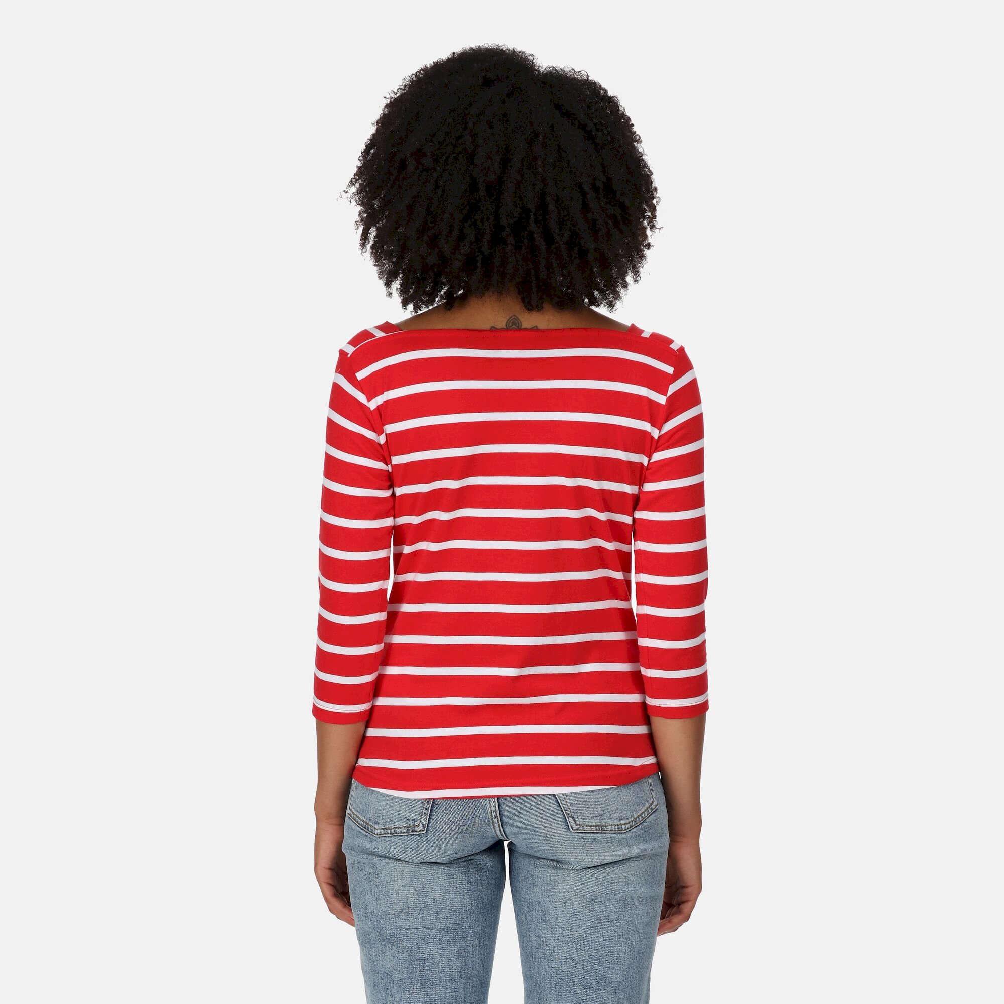 Women's Polexia Square Neck Top | True Red White Stripe