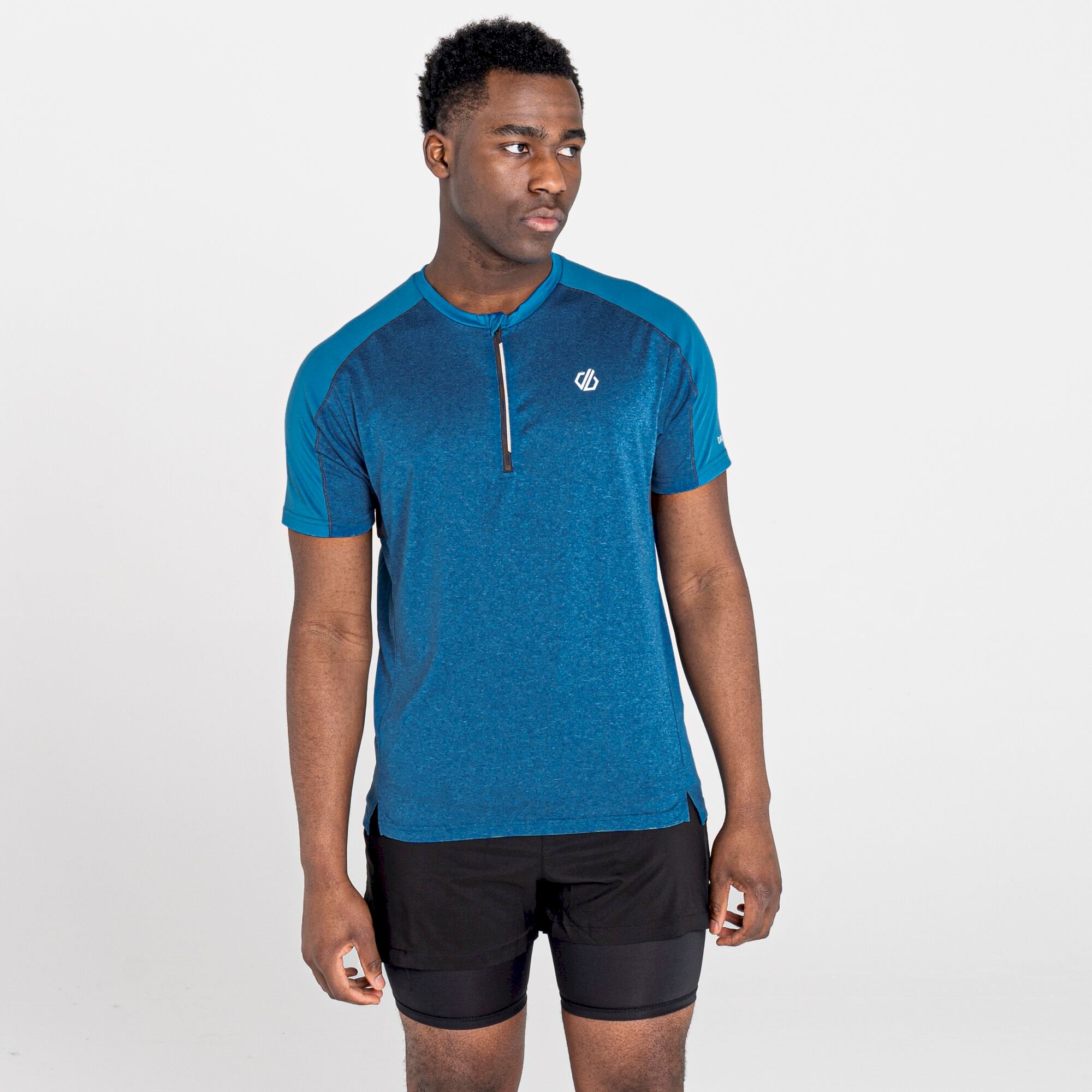 Dare 2b - Men's Aces II Half Zip lightweight Jersey | Petrol Blue Methyl Blue