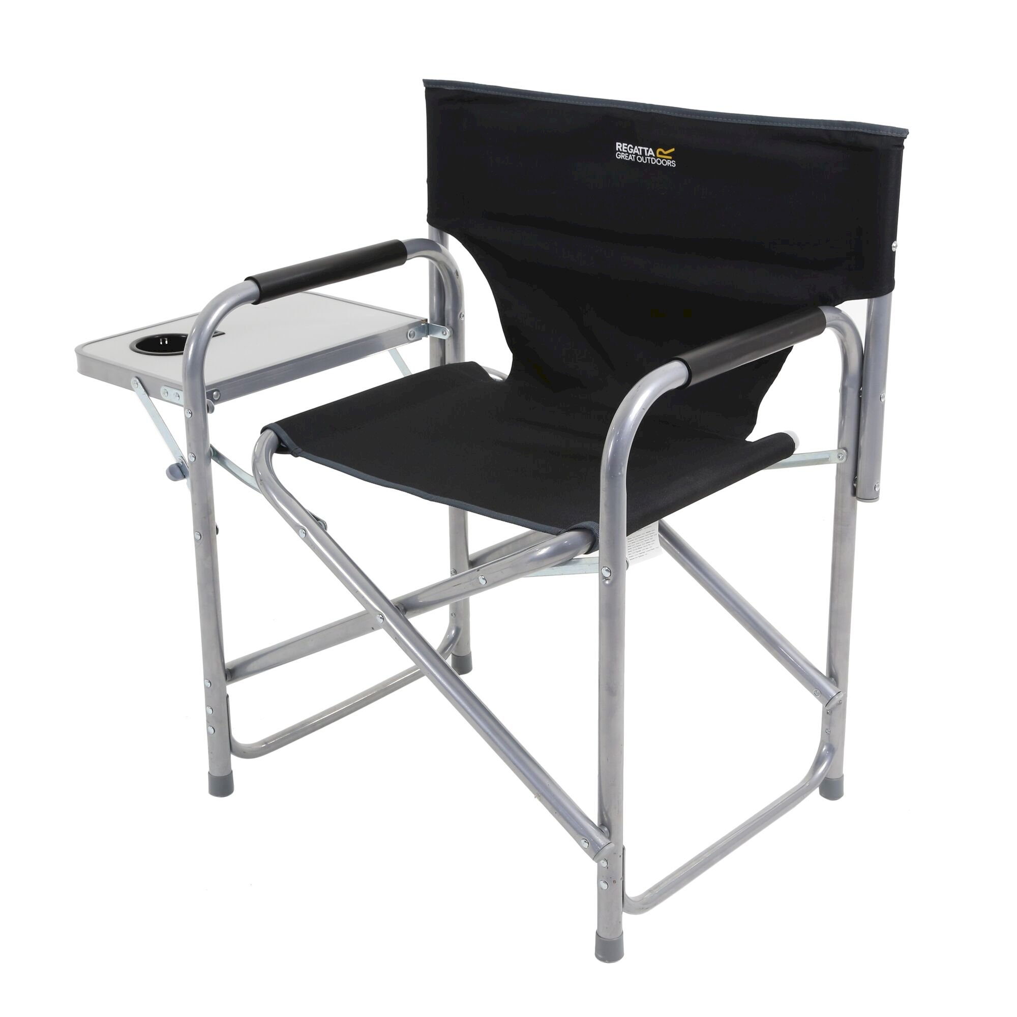 Sedile Director's Chair with Side Table | Black Seal Grey