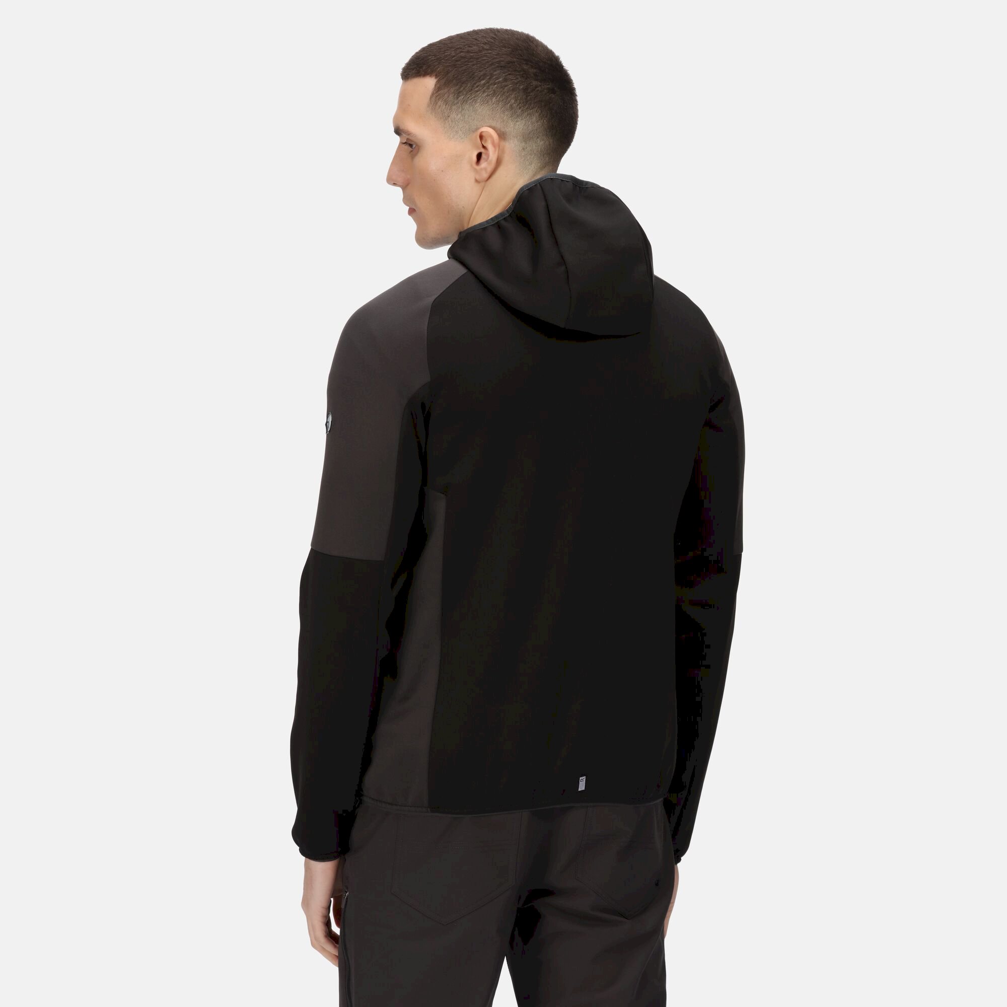 Men's Attare Softshell Hooded Jacket | Black Dark Grey