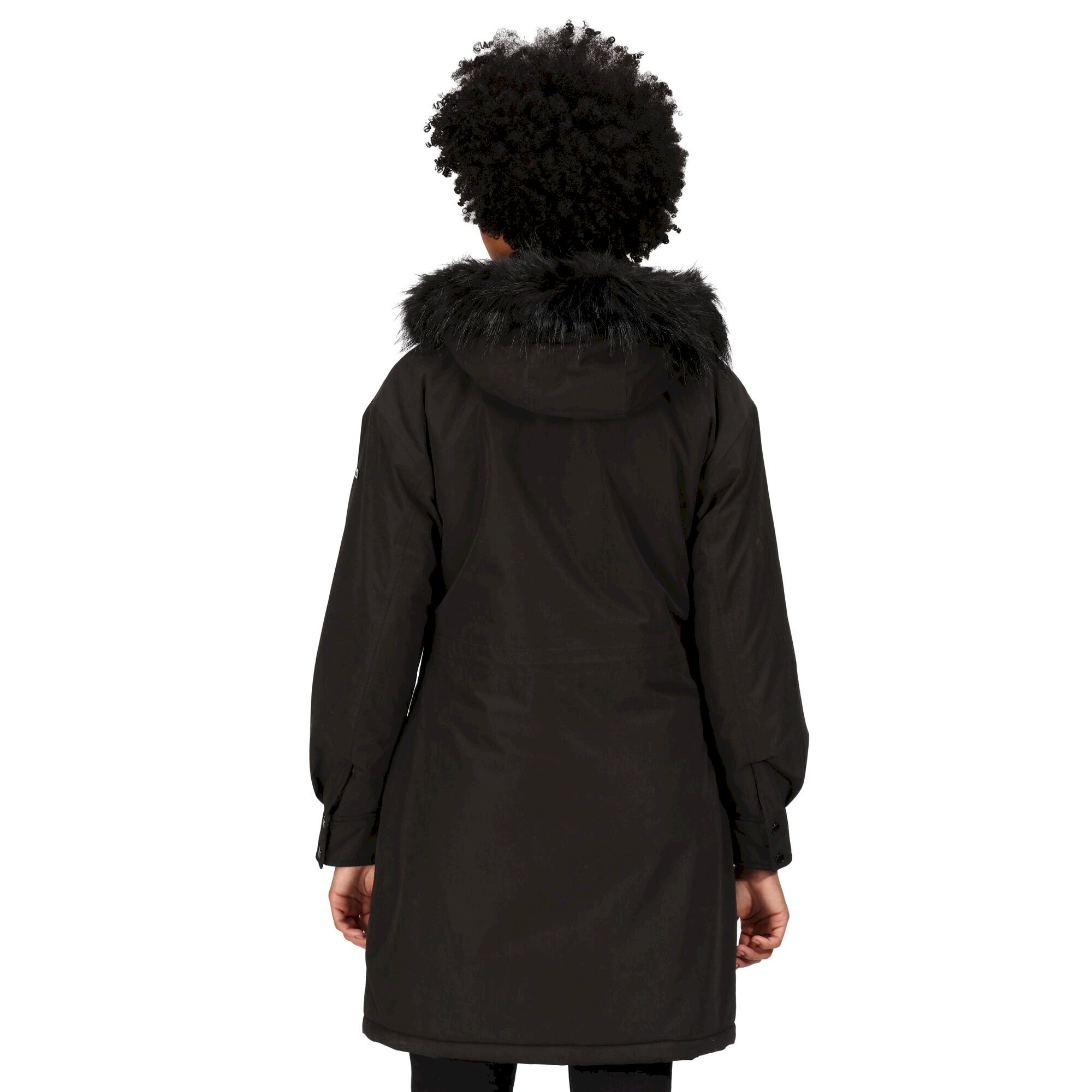 Women's Shiloh Fur Trim Parka Jacket | Black