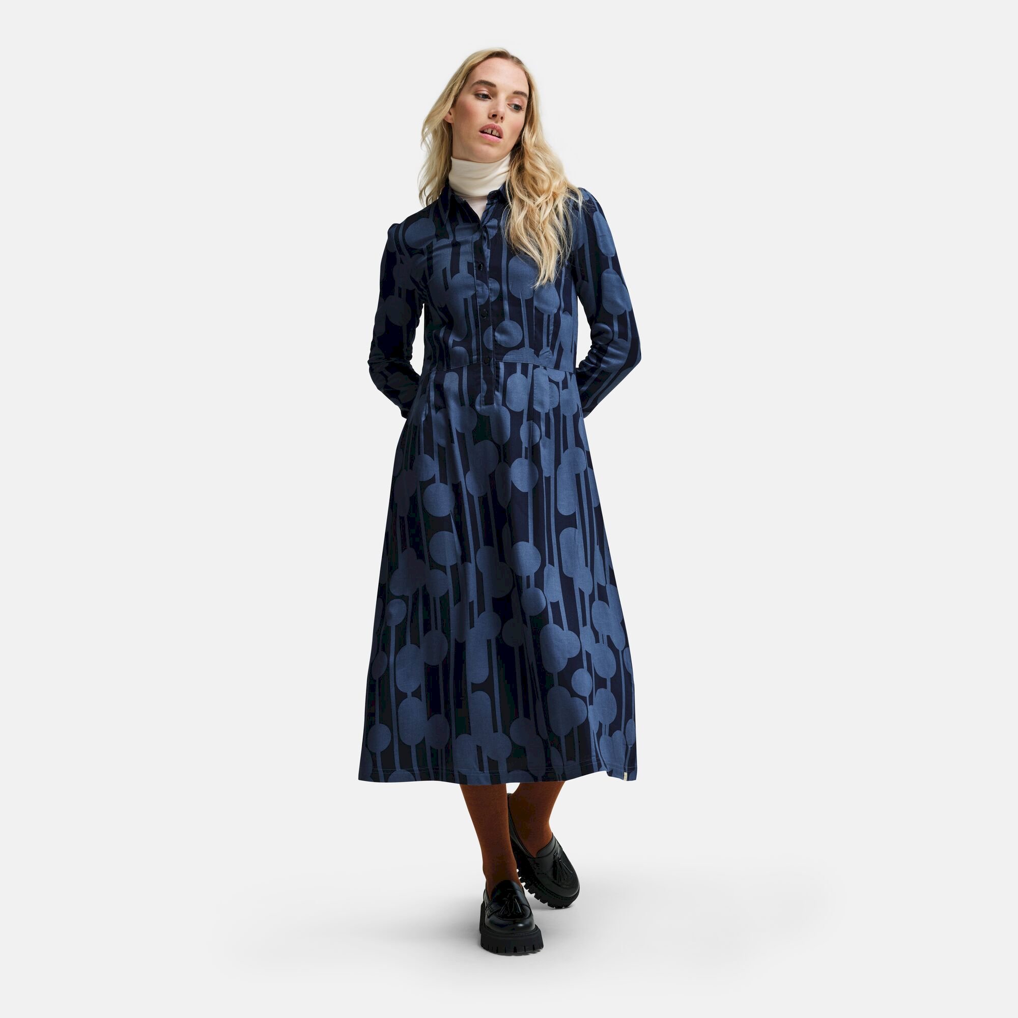 Orla Kiely Maxi Shirt Dress | Reflected Trees Navy