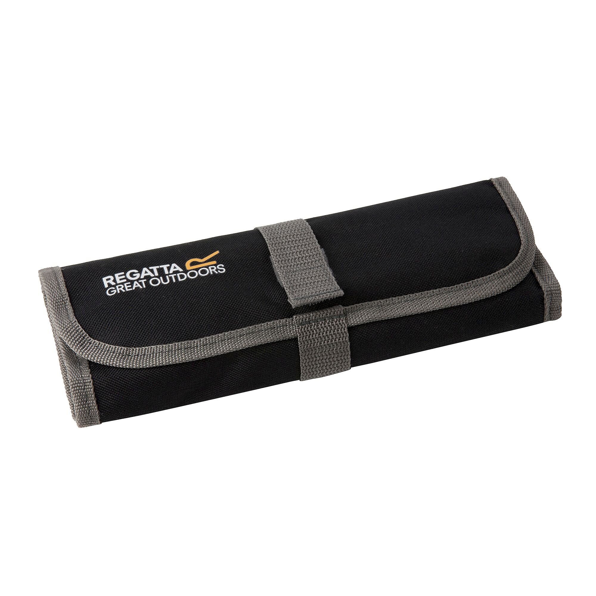 4 Person Camping Cutlery Set Stainless Steel | Black Seal Grey