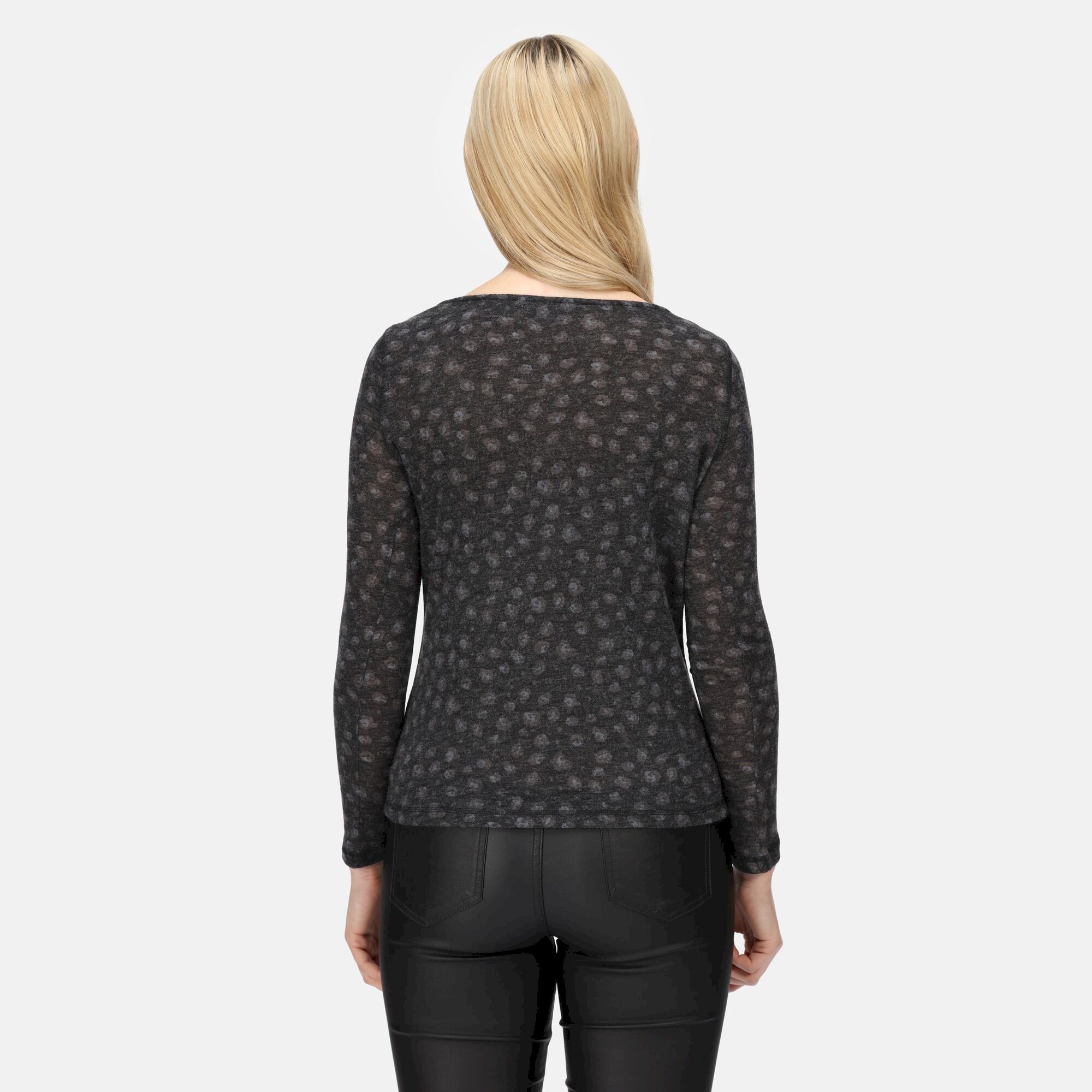 Women's Frayda Cowl Neck Top | Black Storm Grey Animal