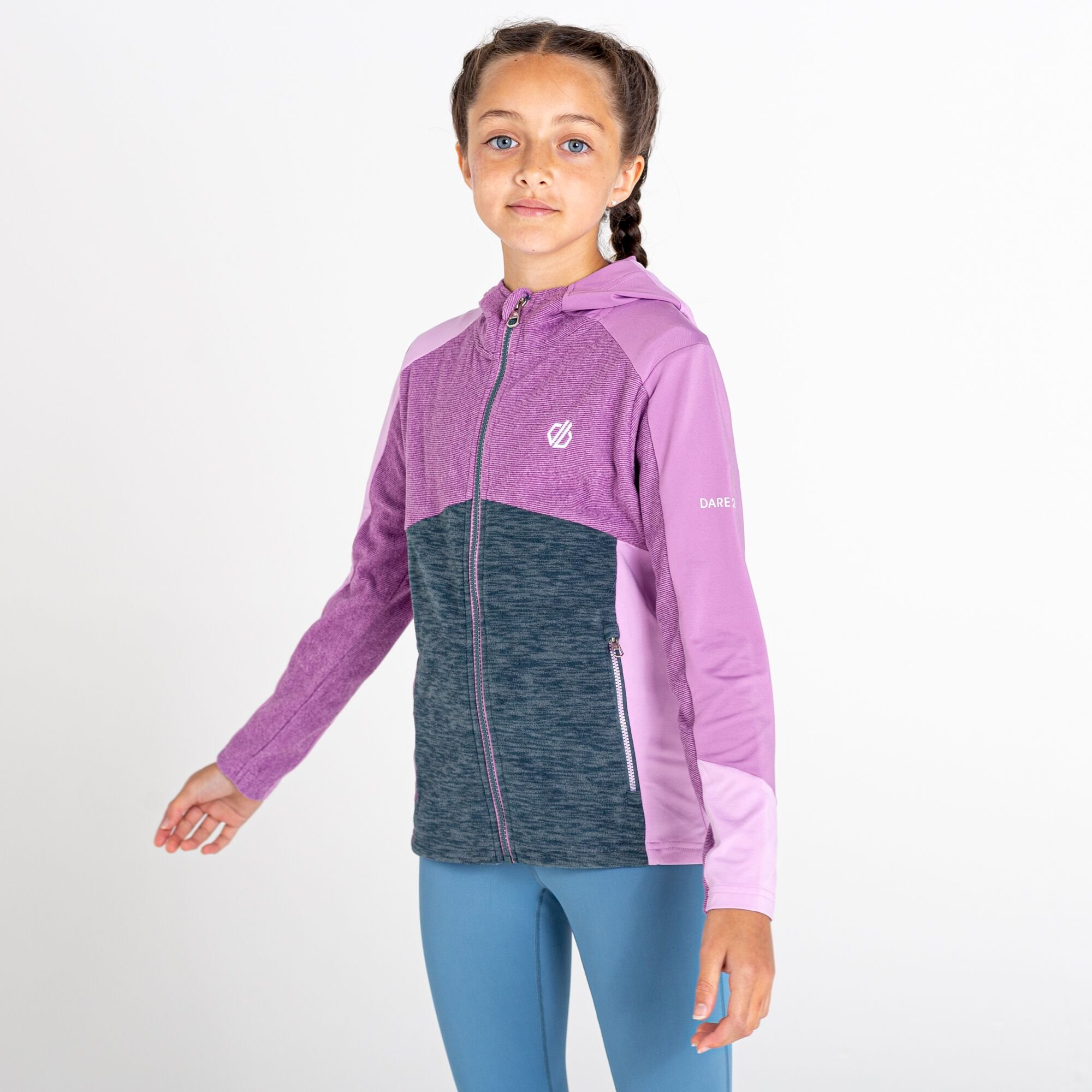 Dare 2b - Kids' Hero Recycled Core Stretch Midlayer | Dusty Lavender Lupin Lavender