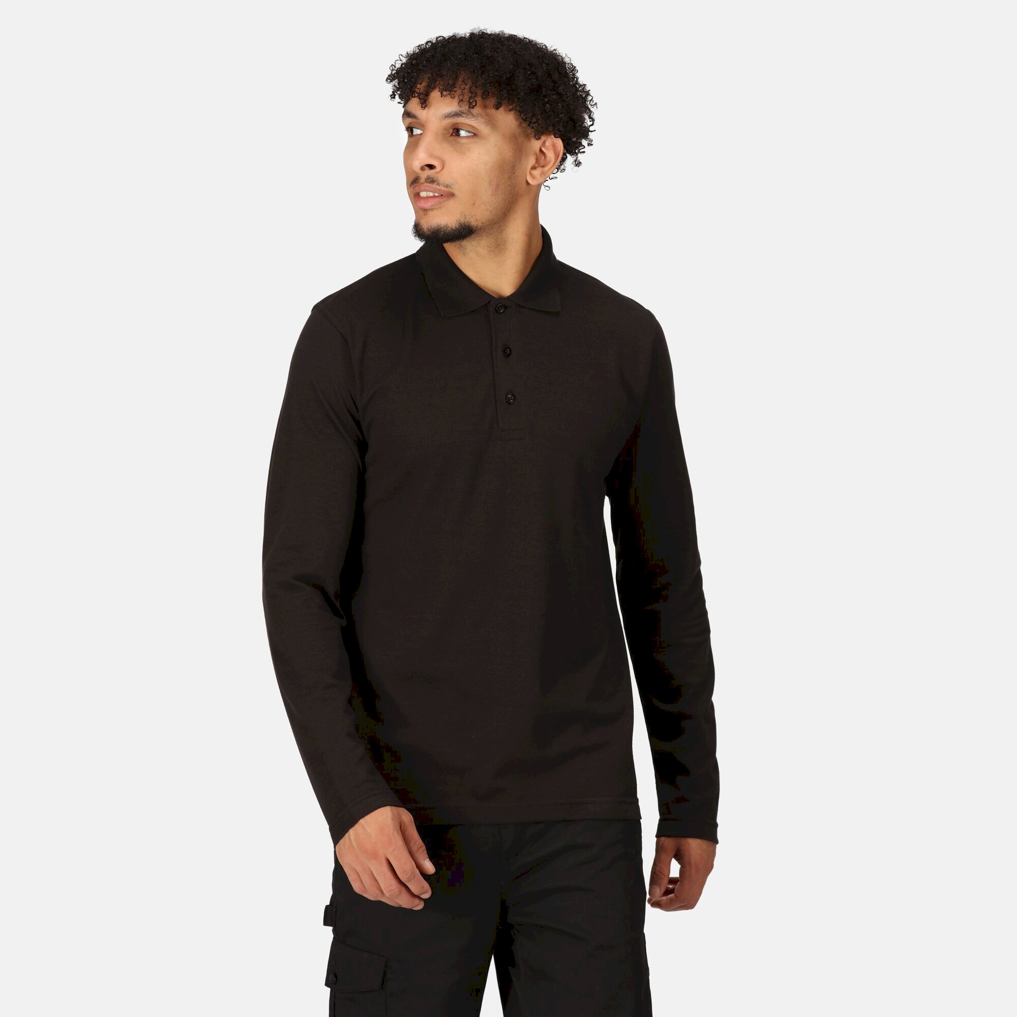 Men's 65/35 LS Polo Top | Black