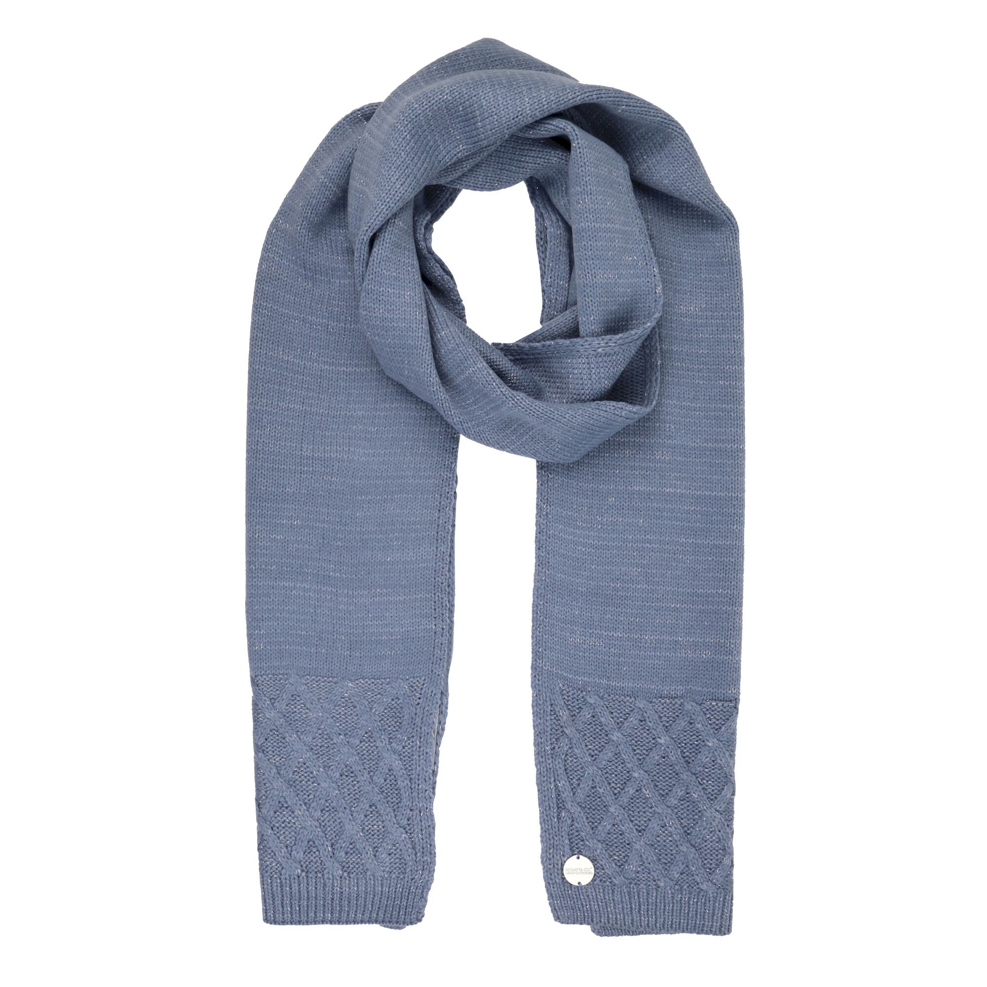Women's Multimix Diamond Knitted Scarf IV | Ice Grey