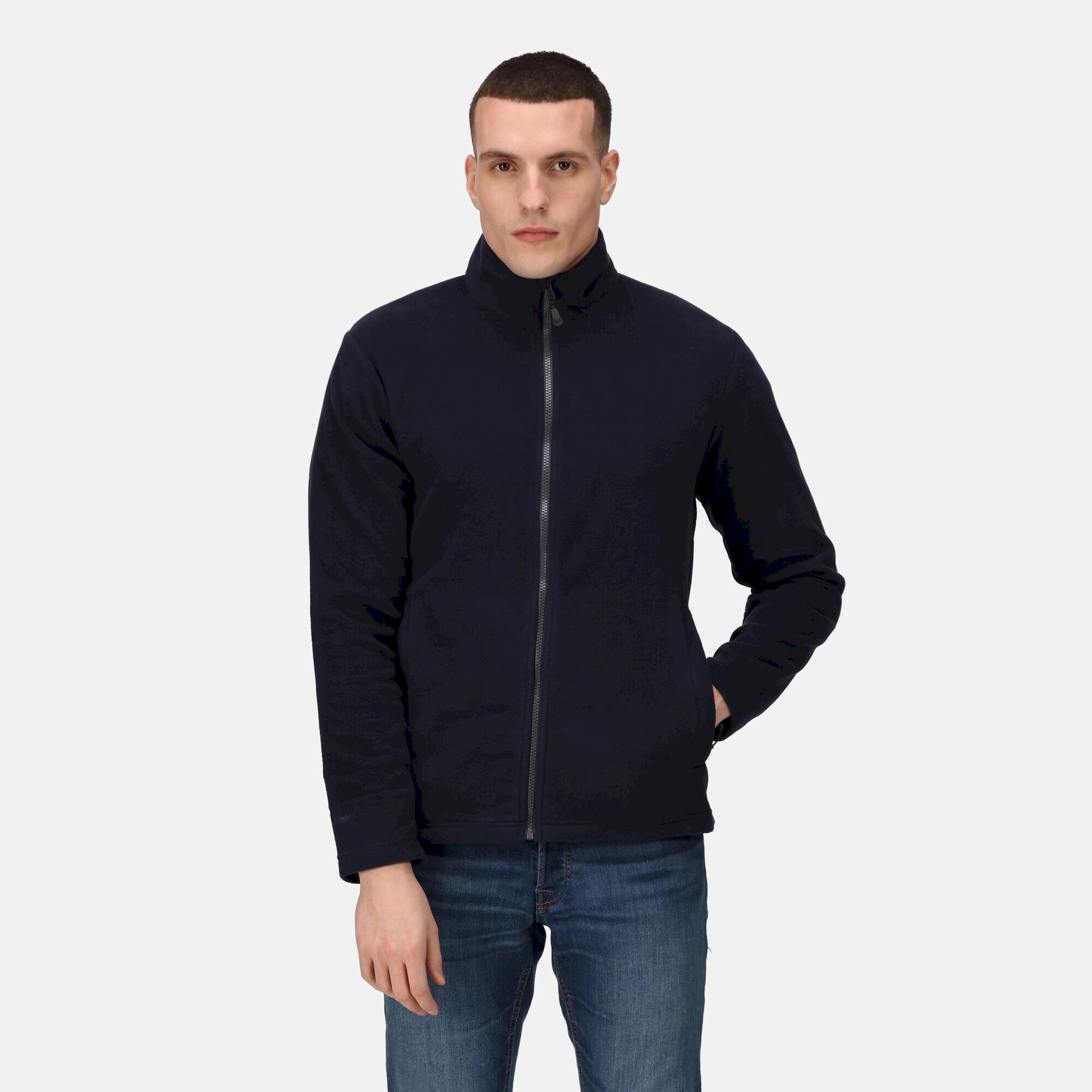 Men's Honestly Made Recycled Full Zip Microfleece | Navy