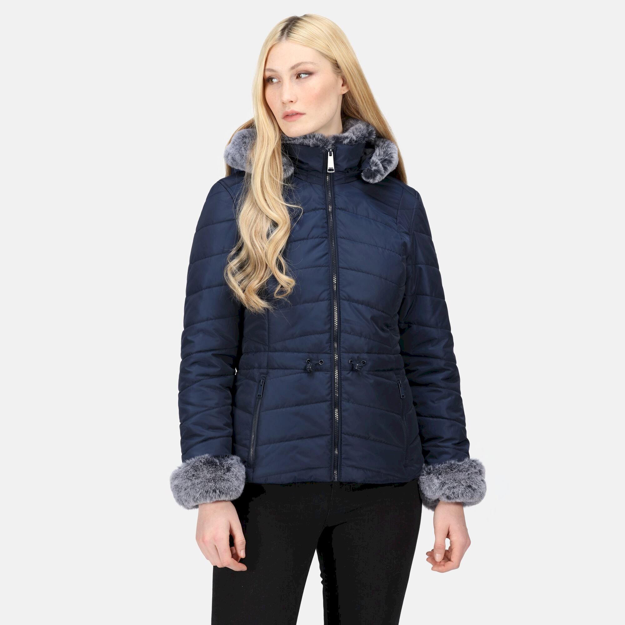 Women's Willabella Fur Detail Jacket | Navy