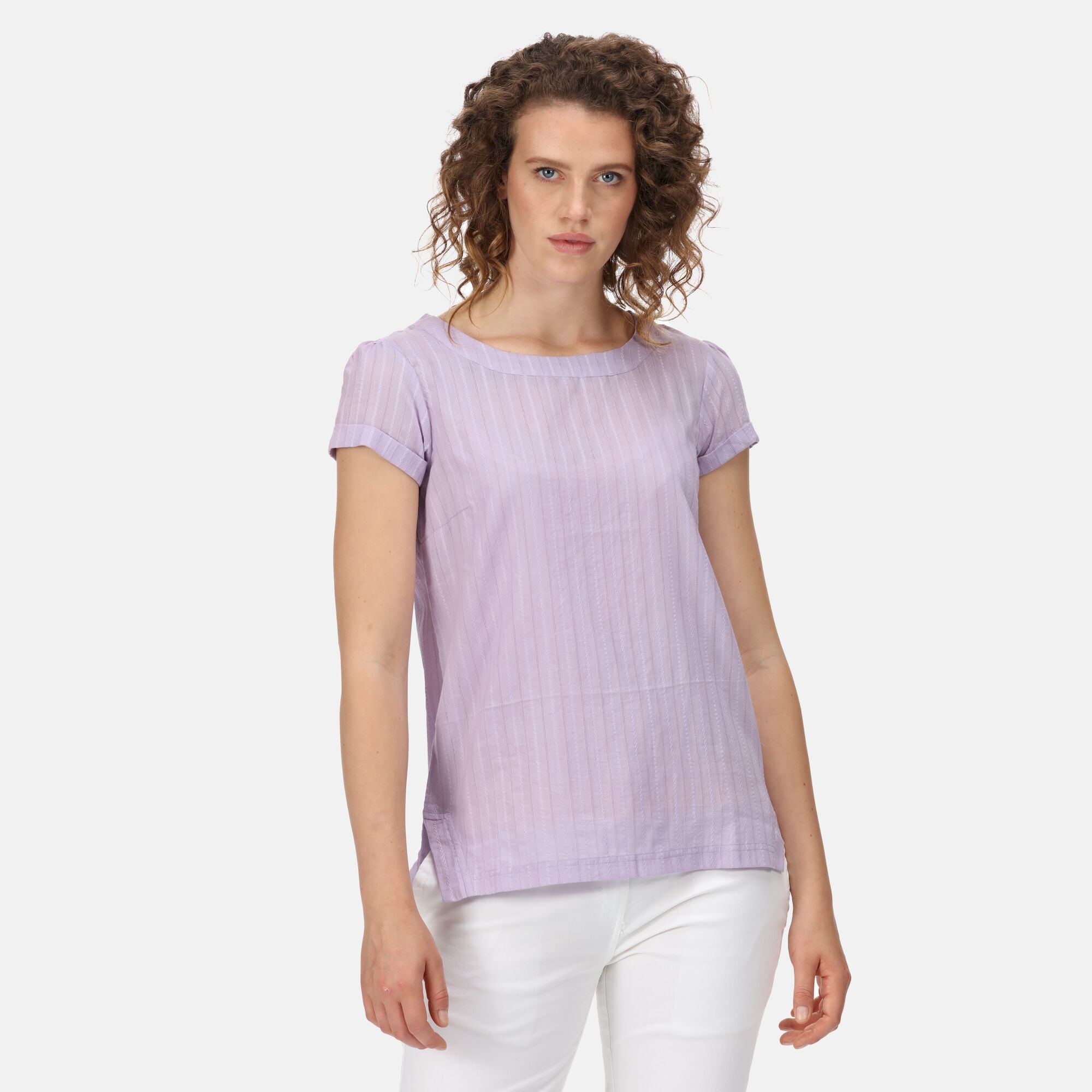 Women's Jaelynn Cotton T-Shirt | Pastel Lilac Dobby