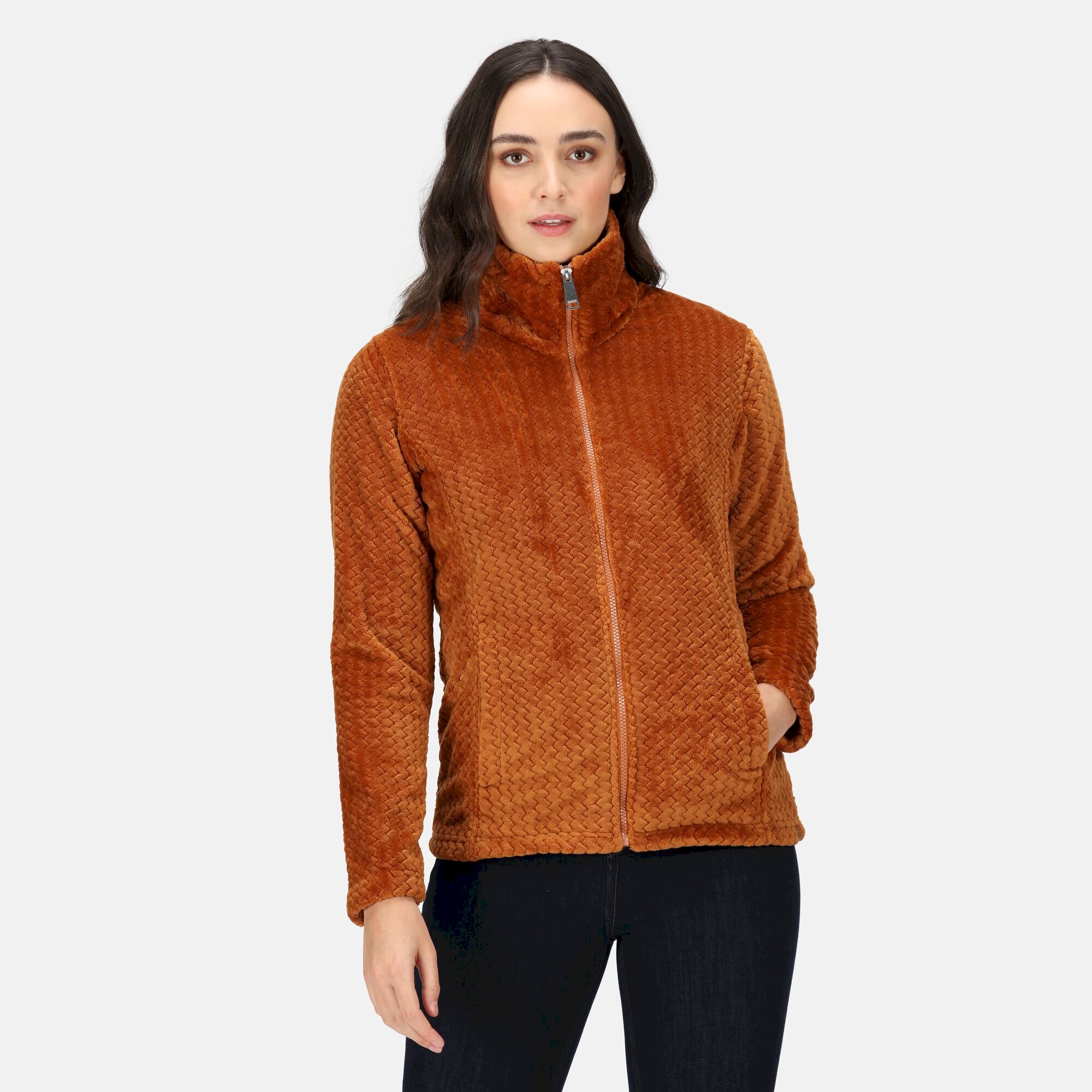 Women's Heloise Full Zip Fleece | Copper Almond Ripple