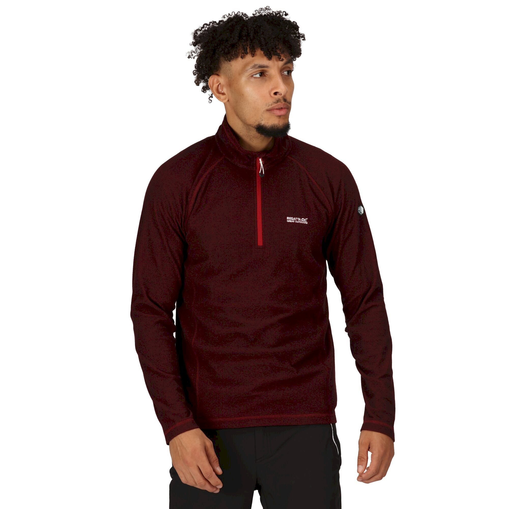 Men's Montes Lightweight Half Zip Fleece | Dark Red Cabern