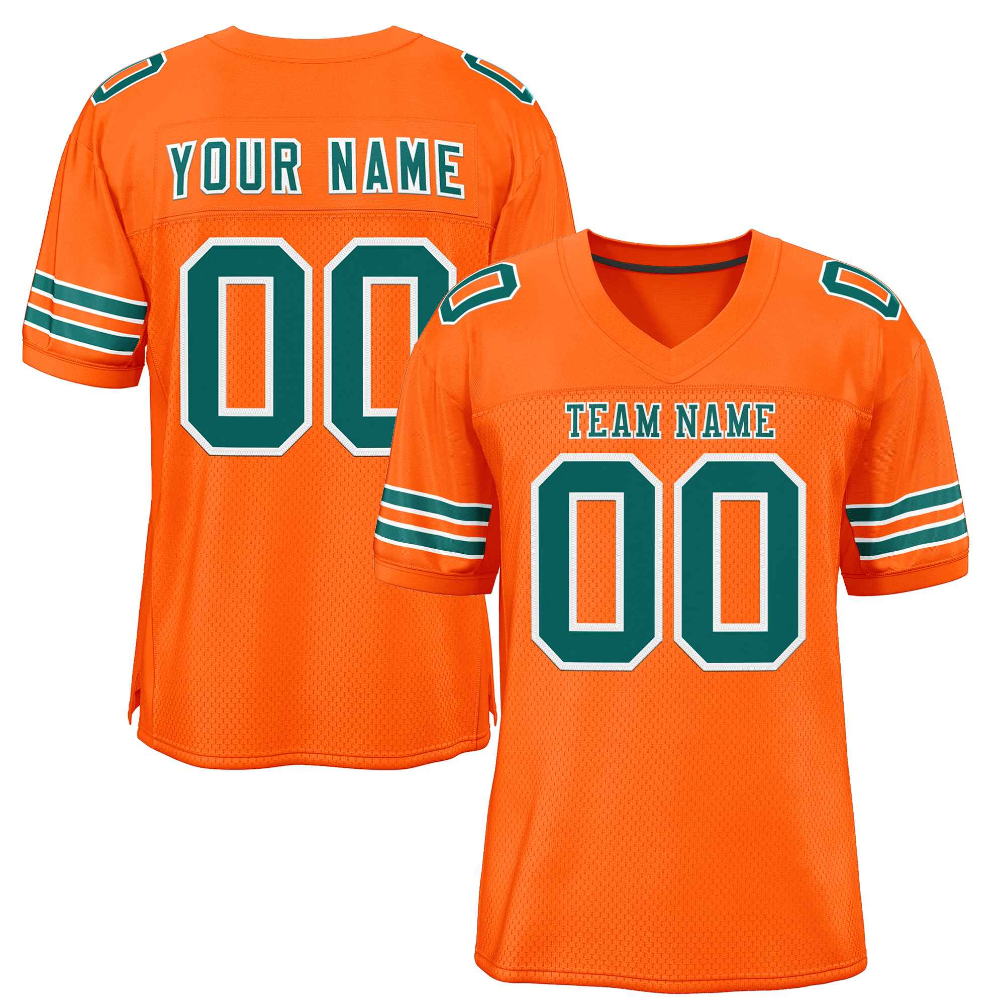 Custom Orange Aqua-White Classic Style Authentic Football Jersey