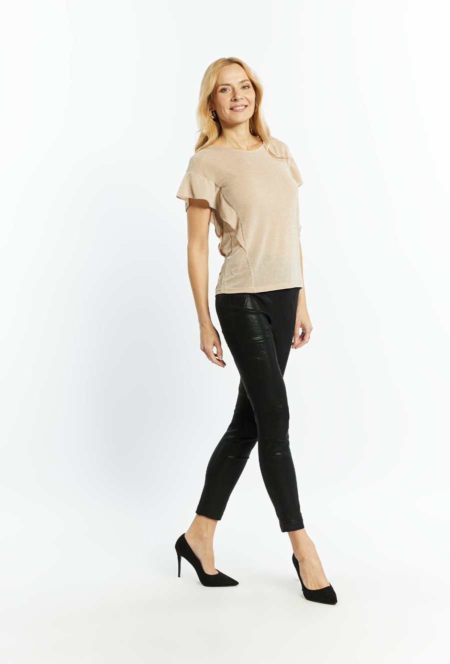 Bluzka damska z metaliczną nicią