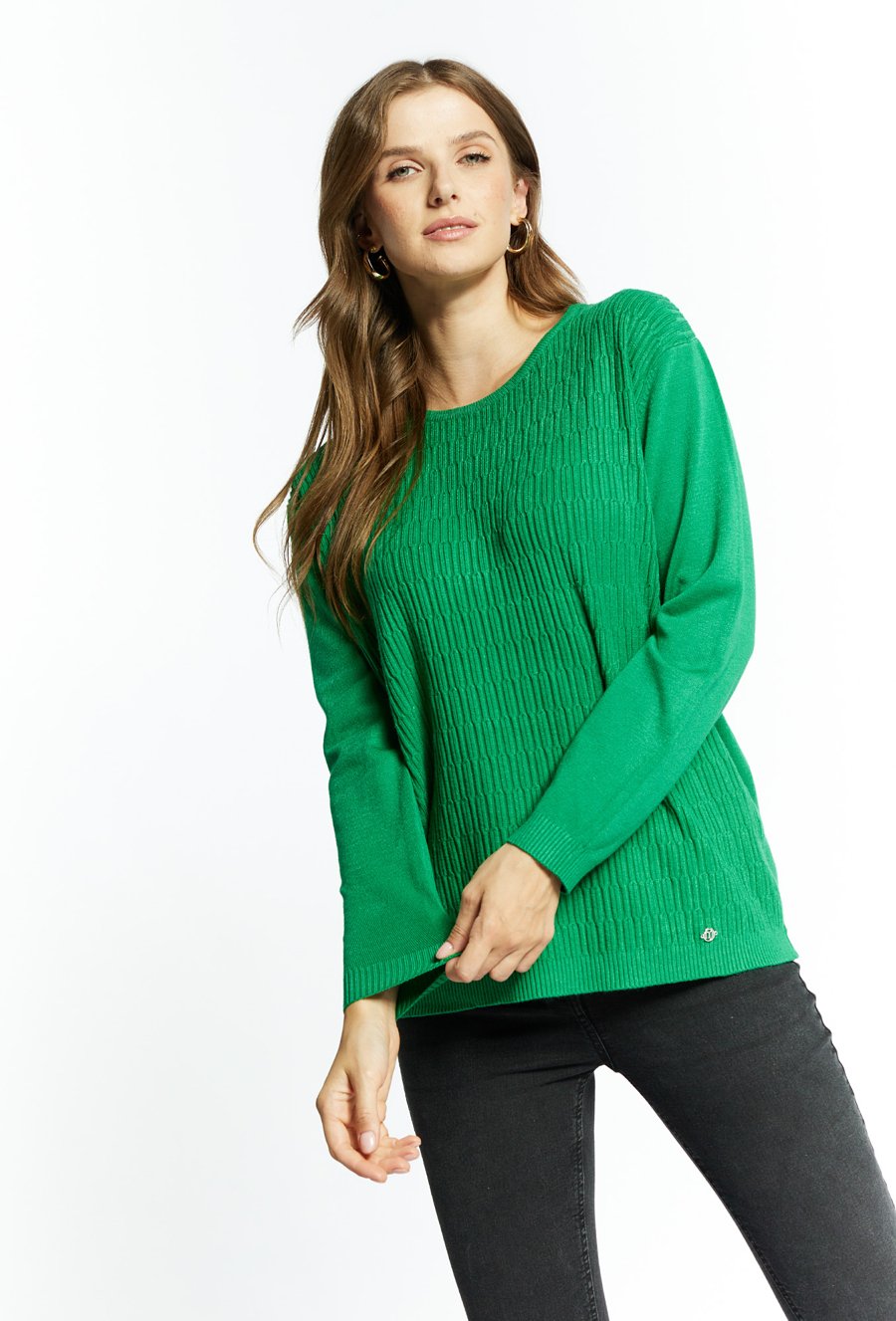 Prążkowany sweter damski