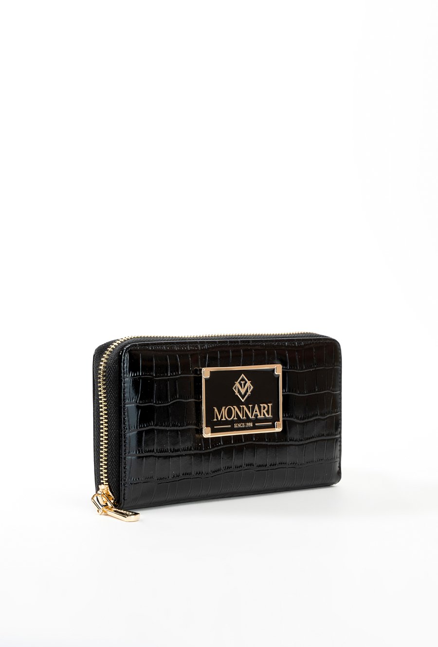 Sk&oacute;rzany portfel damski we wz&oacute;r