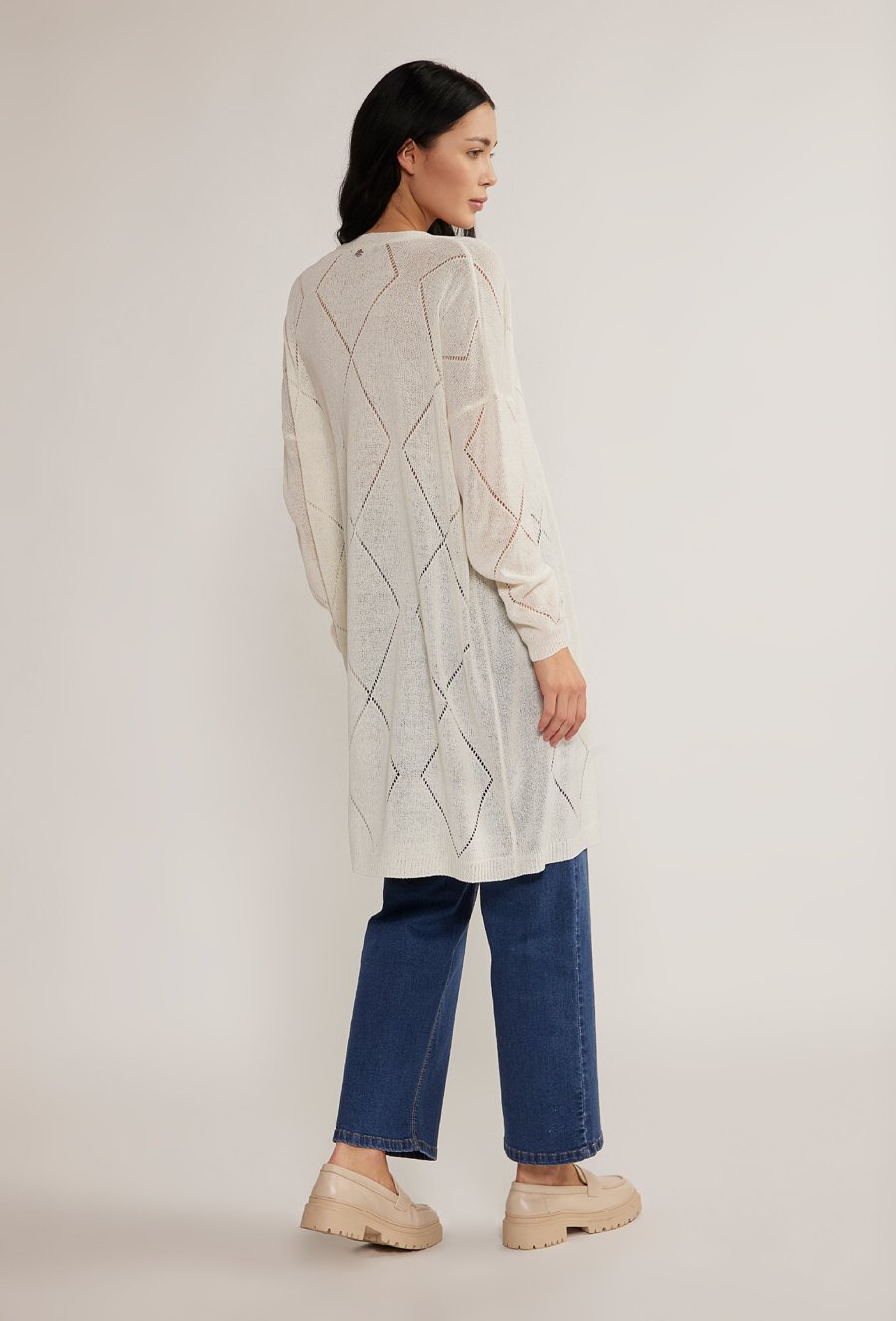 Kardigan damski z ozdobnym splotem