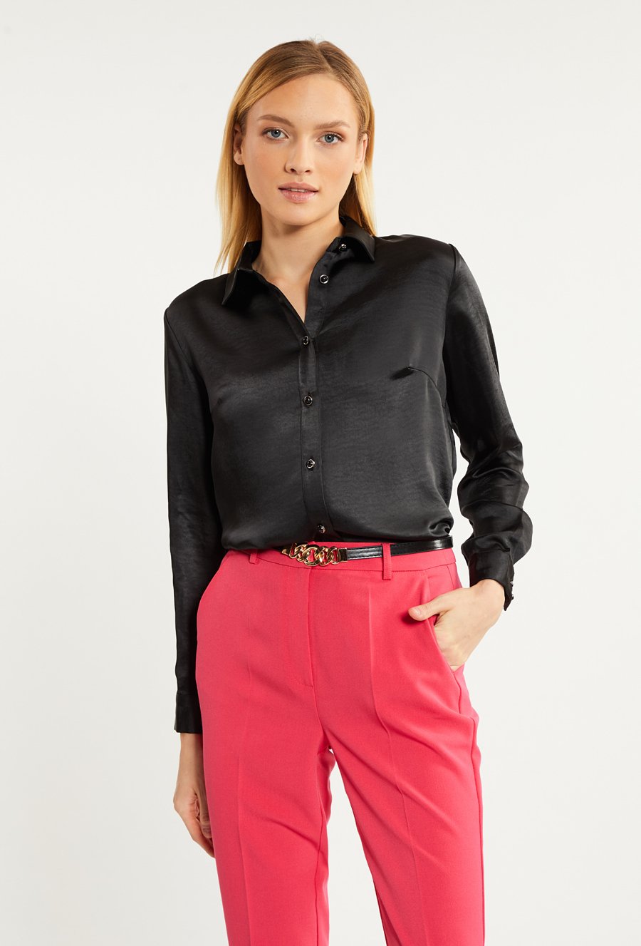 Satynowa koszula damska