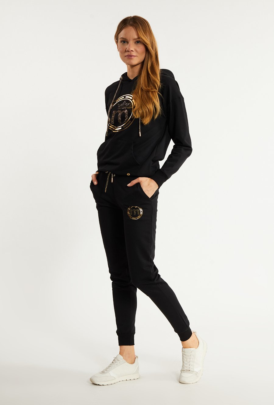 Spodnie damskie z logo marki Monnari