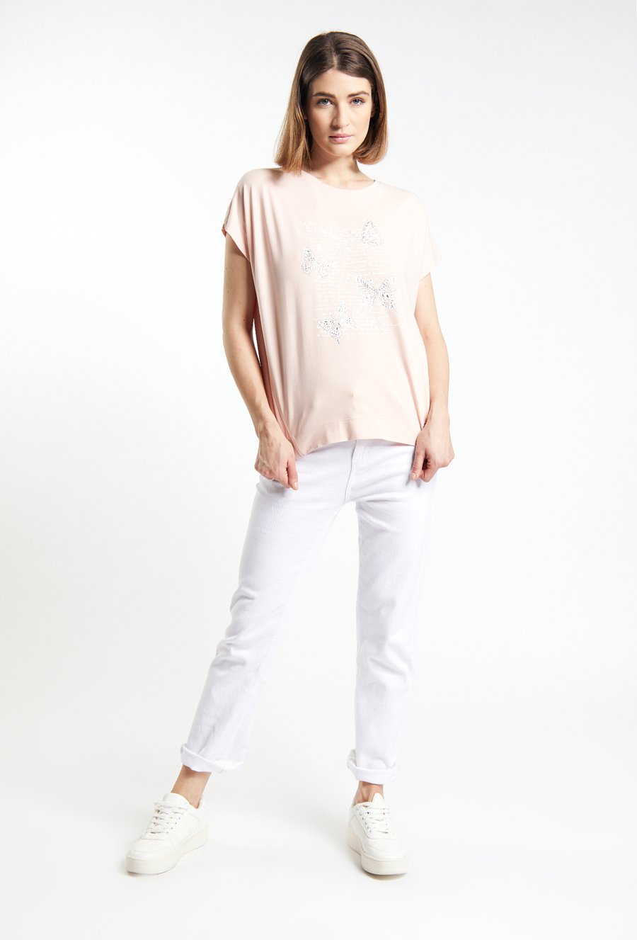 T-shirt damski w motyle