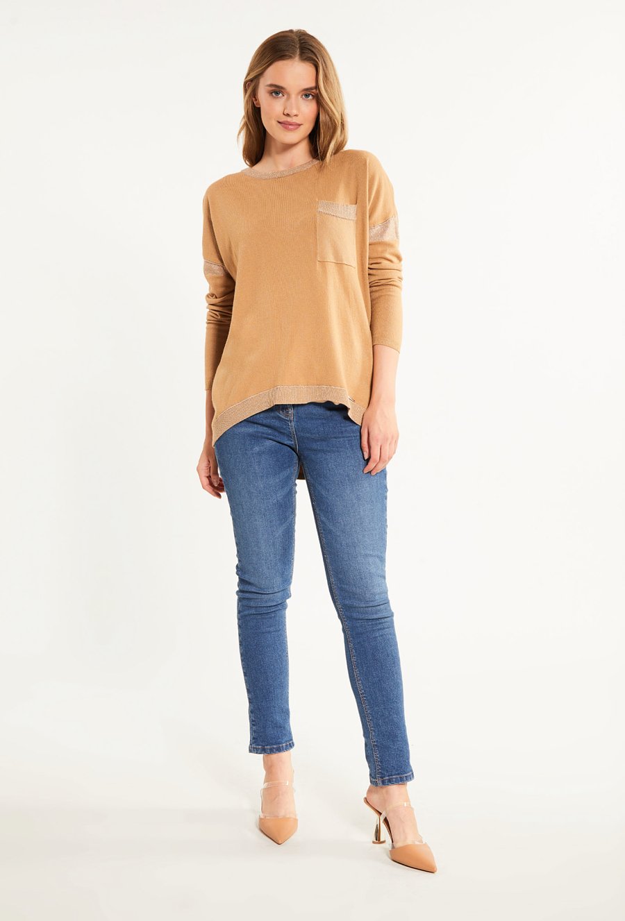 Sweter damski z kieszonką