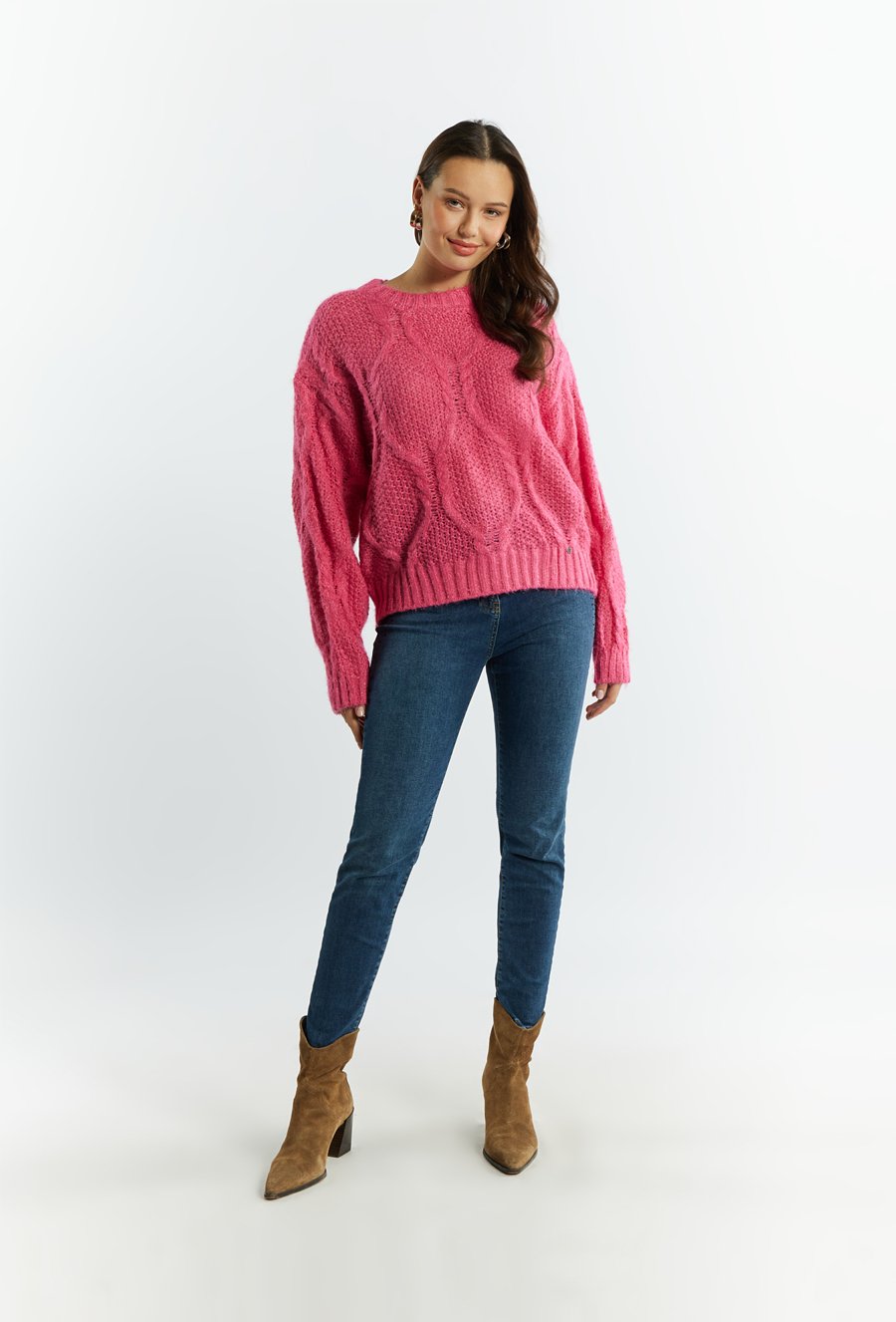 Sweter damski ze splotem