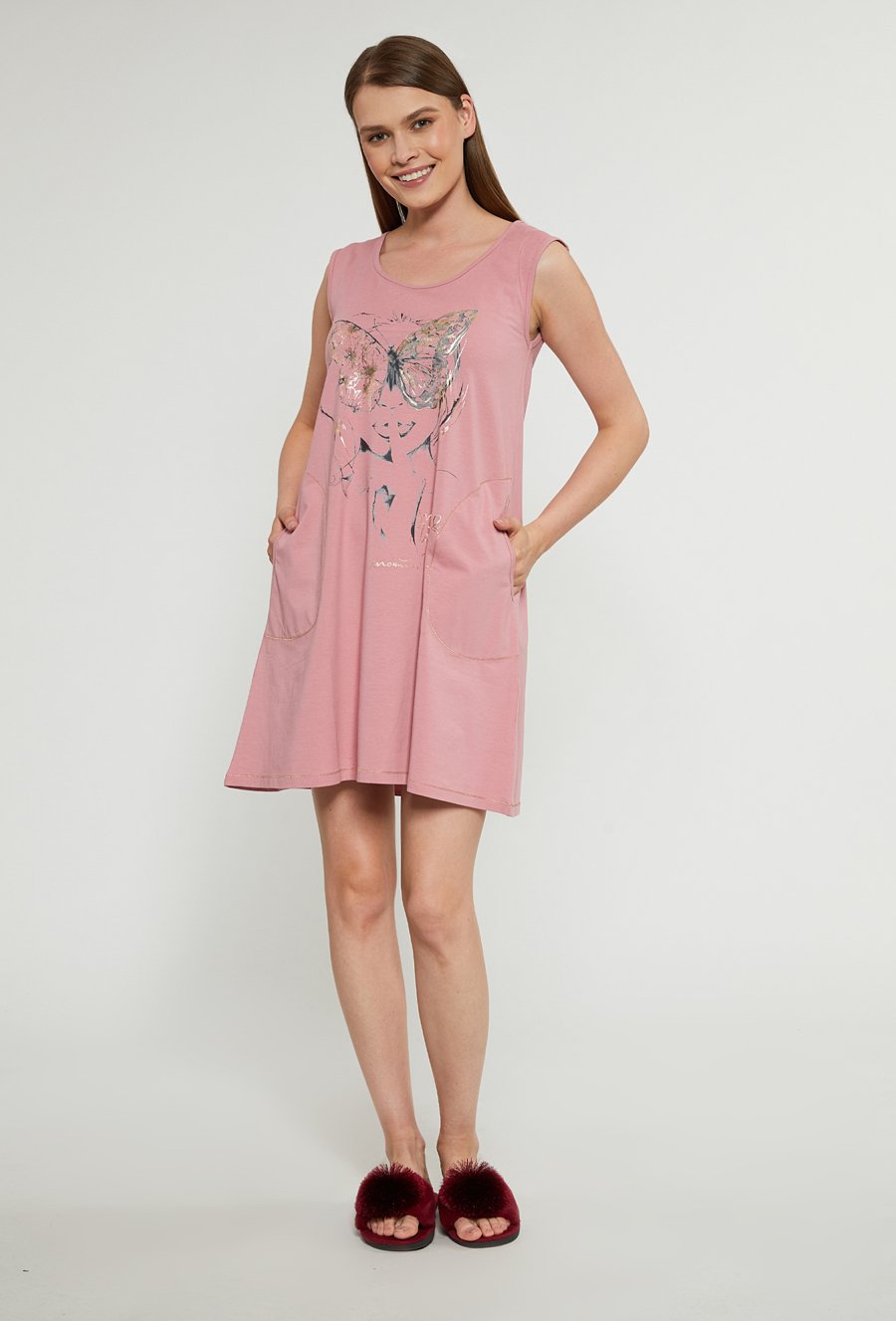 Koszula nocna z kieszeniami