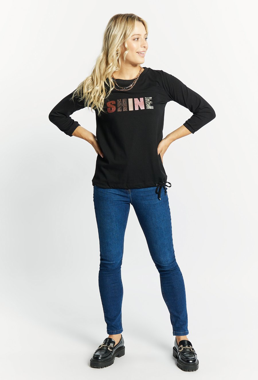 T-shirt damski ze ściągaczem