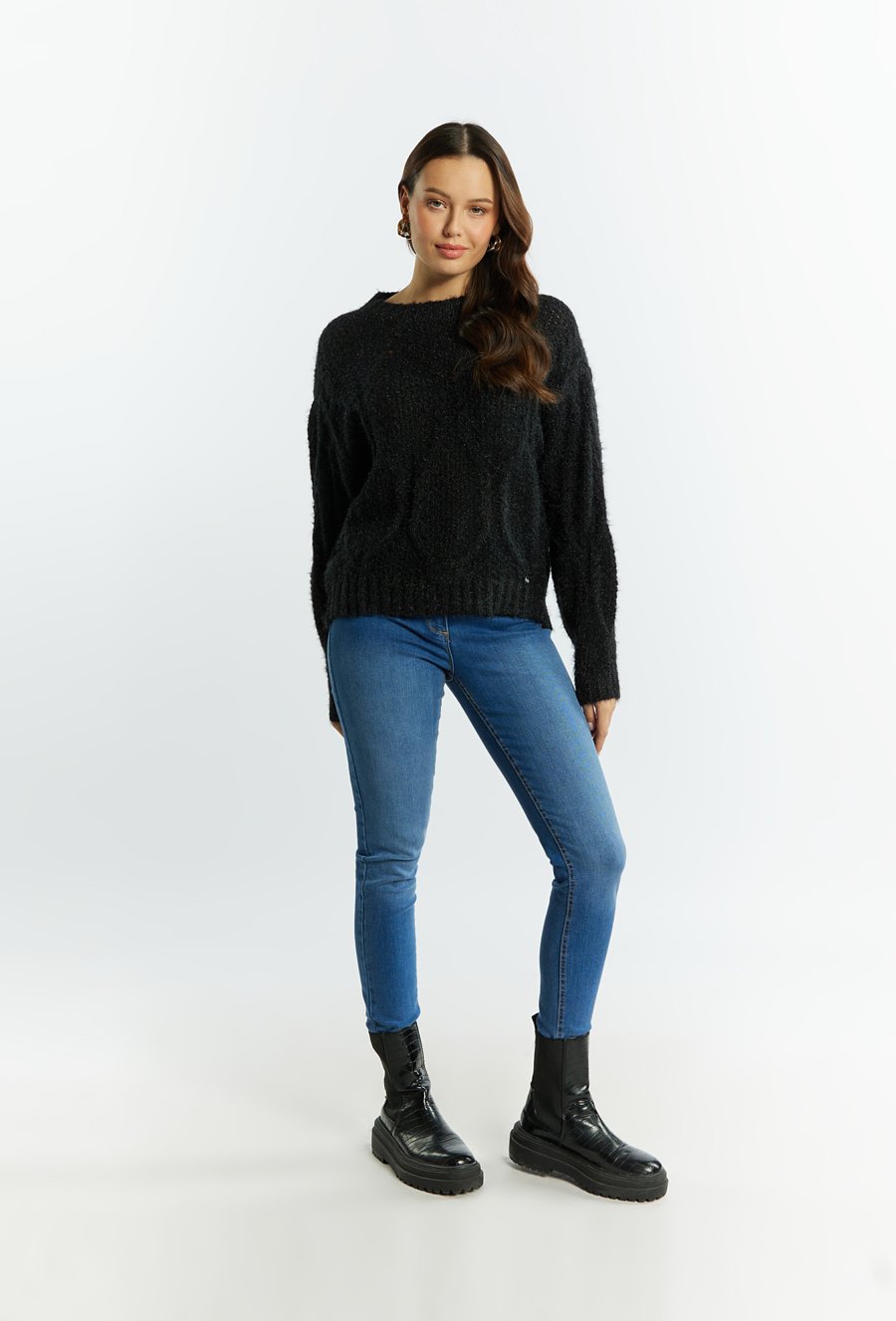 Sweter damski ze splotem