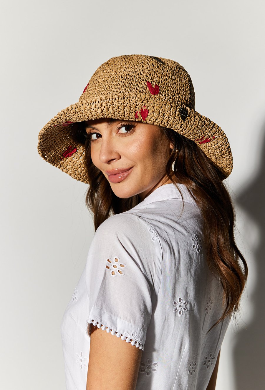 Pleciony kapelusz bucket hat