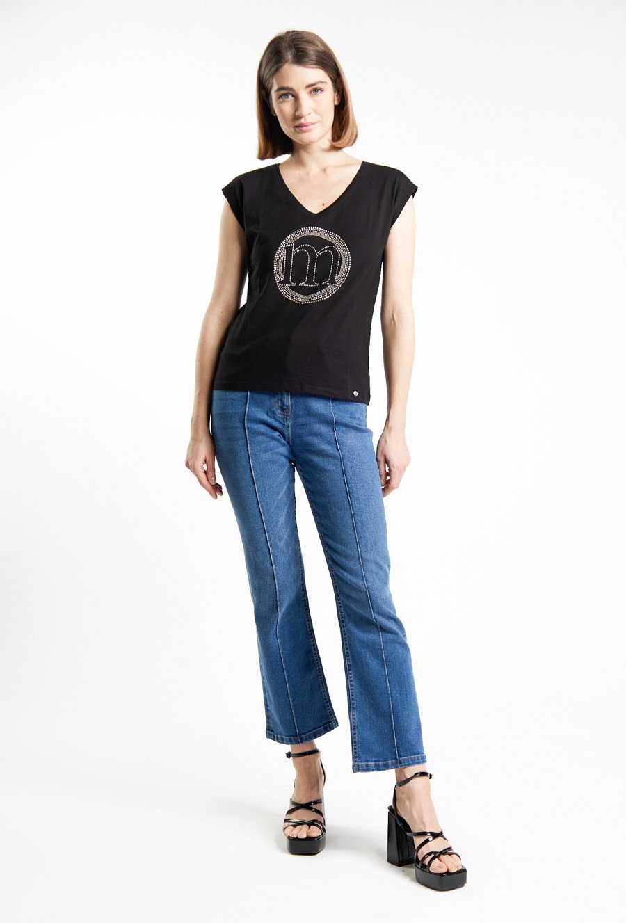 T-shirt damski z logo marki