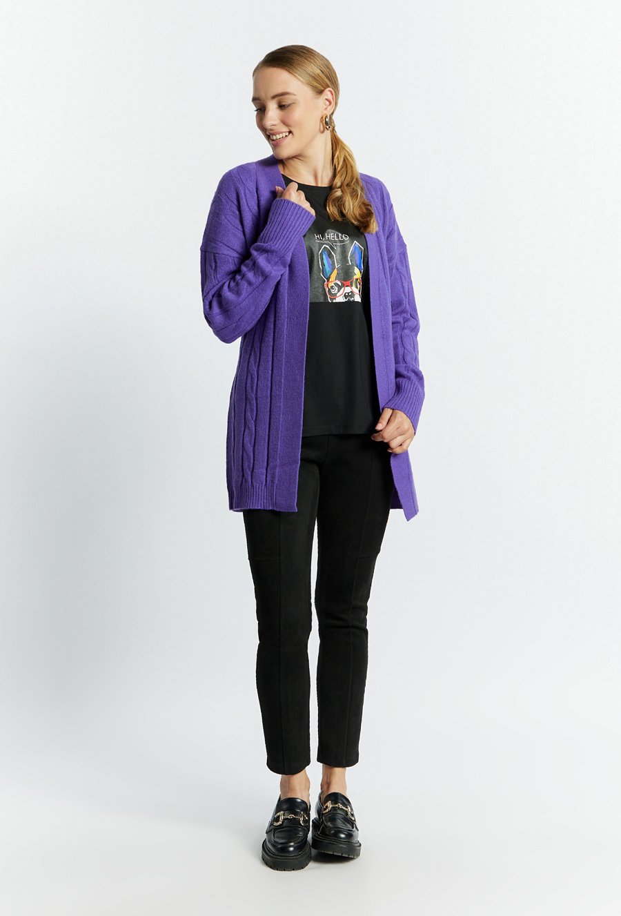 Sweter damski z wiązaniem