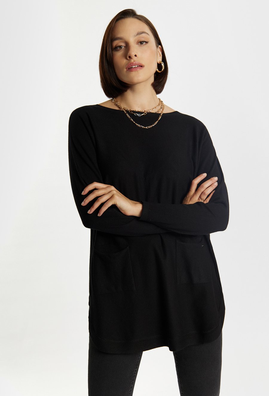 Sweter z kieszonkami