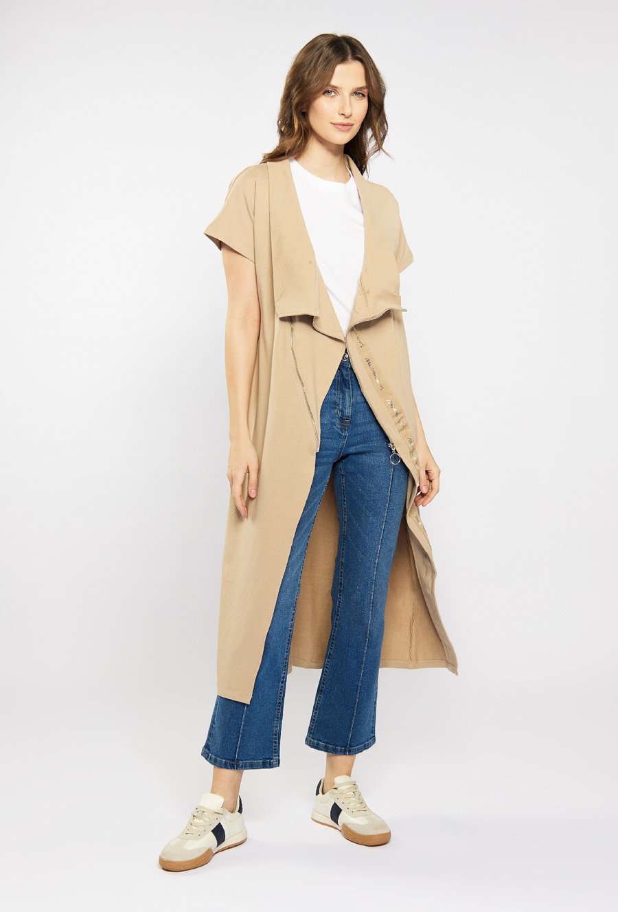 Długa kamizelka z bawełny