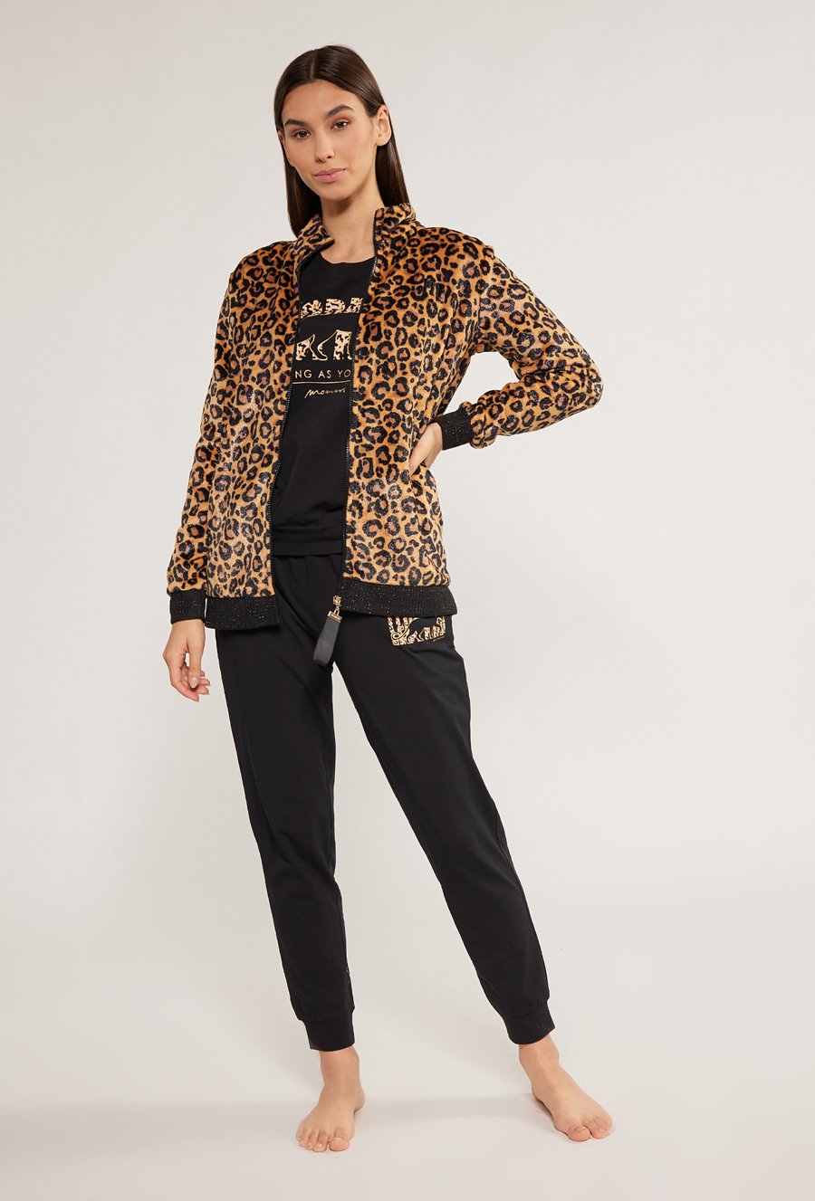 Rozpinana bluza w panterkę