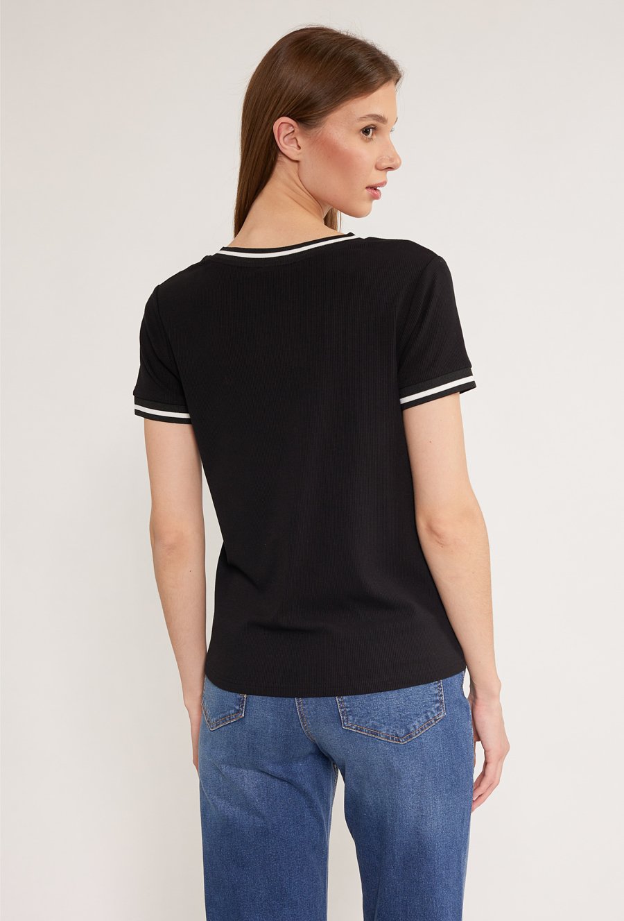 Prążkowana bluzka damska