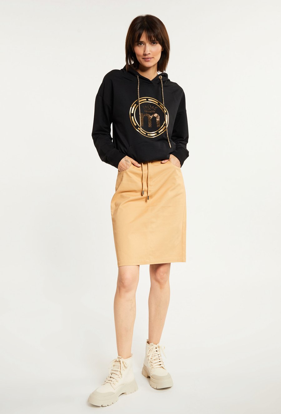 Bawełniana sp&oacute;dnica z wiązaniem