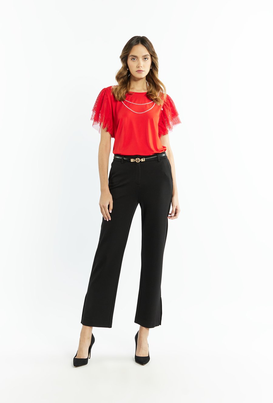 Bluzka damska z bufiastymi rękawami