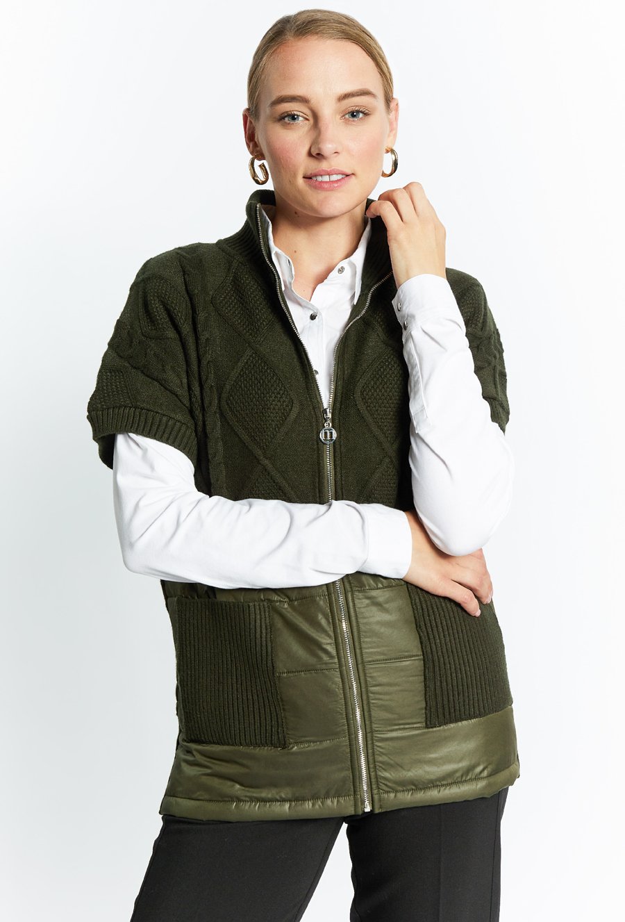 Kamizelka z łączonych materiał&oacute;w