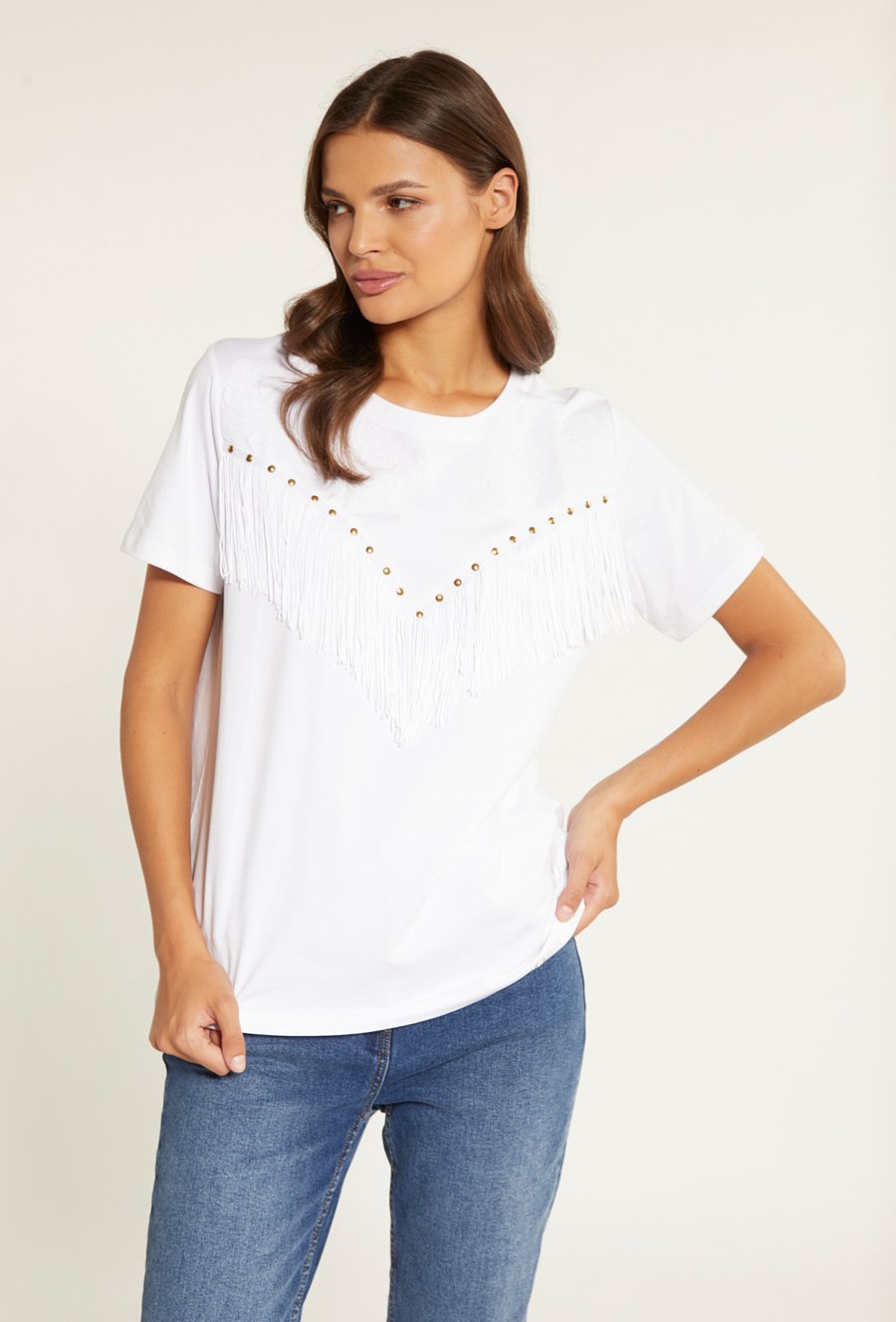 Bawełniana bluzka z frędzlami