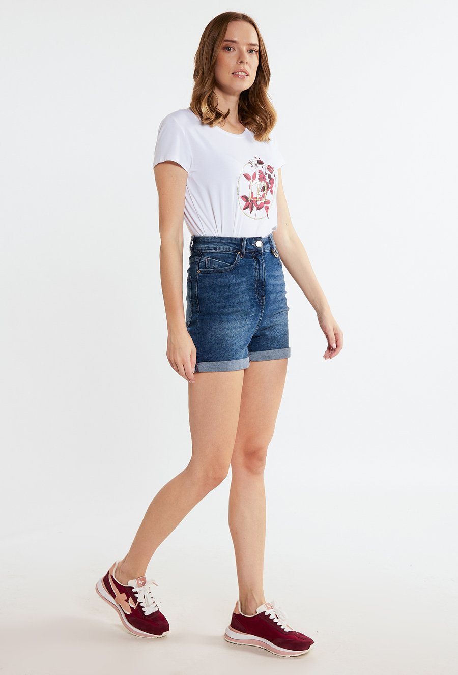 Jeansowe szorty z wysokim stanem